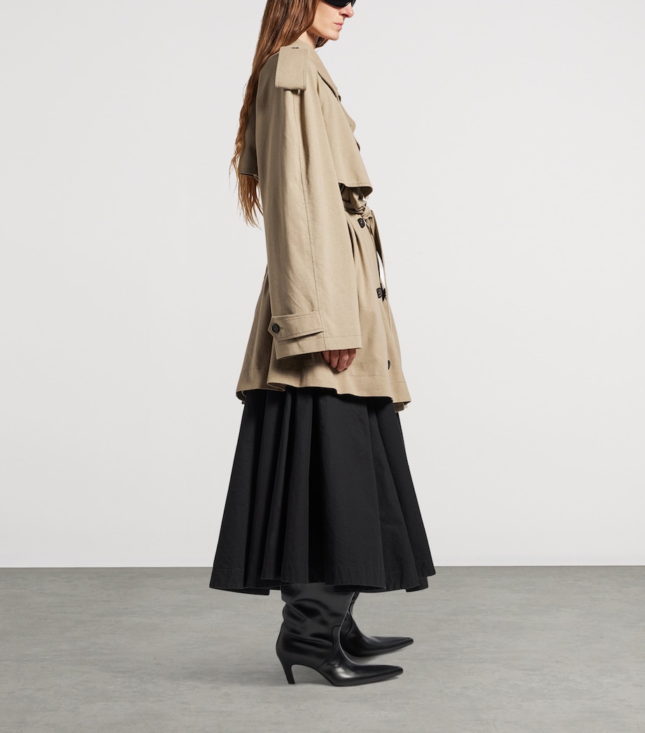 Cotton Cropped Trench Coat 9772 Image 4
