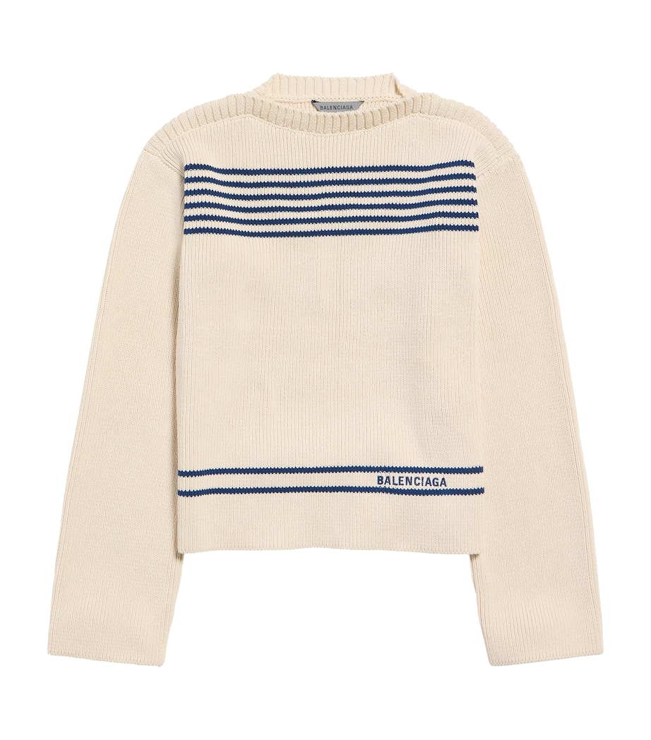 Balenciaga Womens Cotton Striped Sweater Image 1