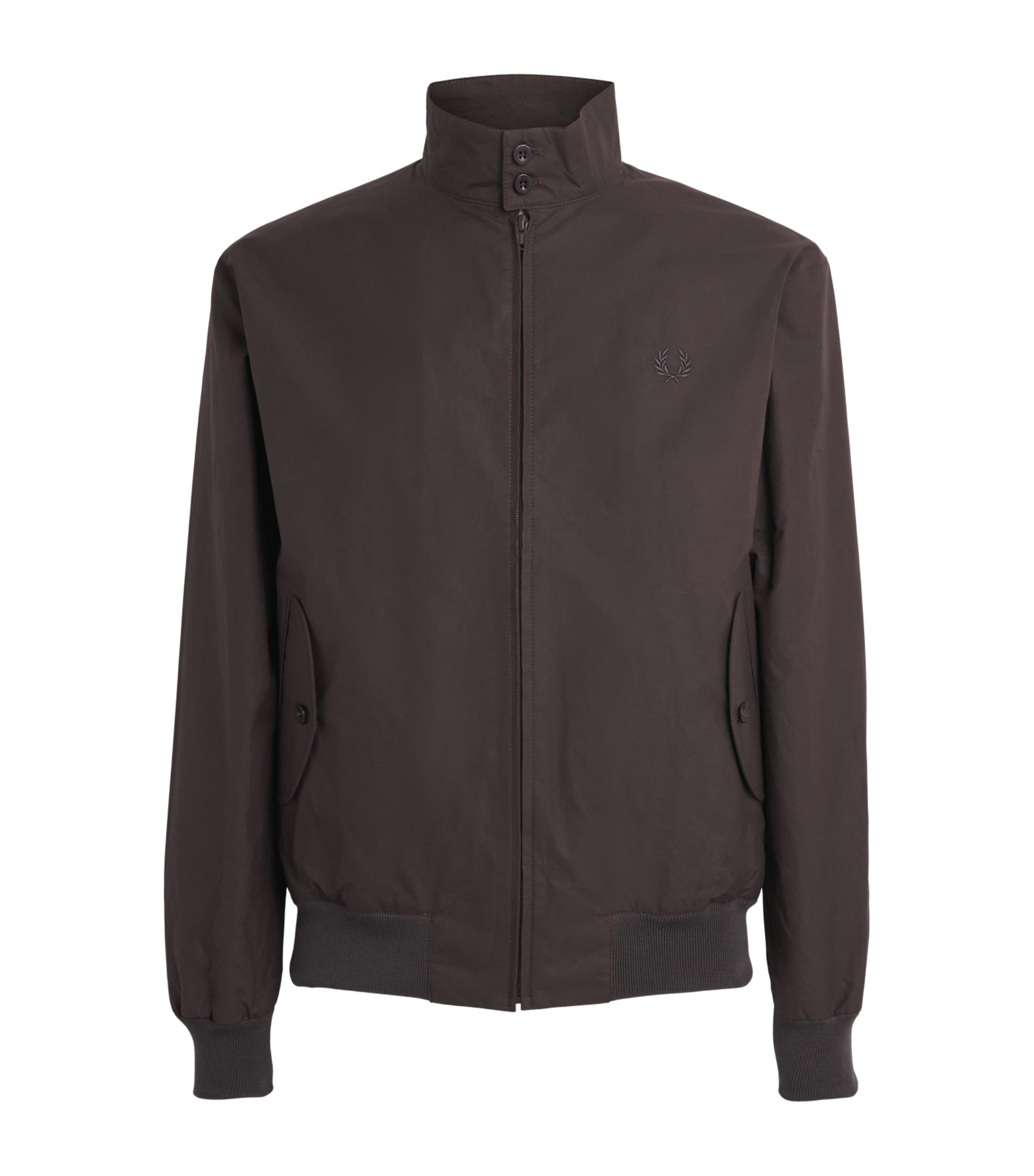 Fred Perry Mens Cotton Harrington Jacket Cedar Brown Image 1