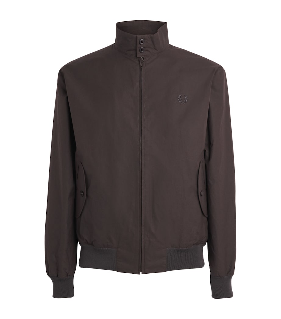 Fred Perry Mens Cotton Harrington Jacket Cedar Brown Image 1