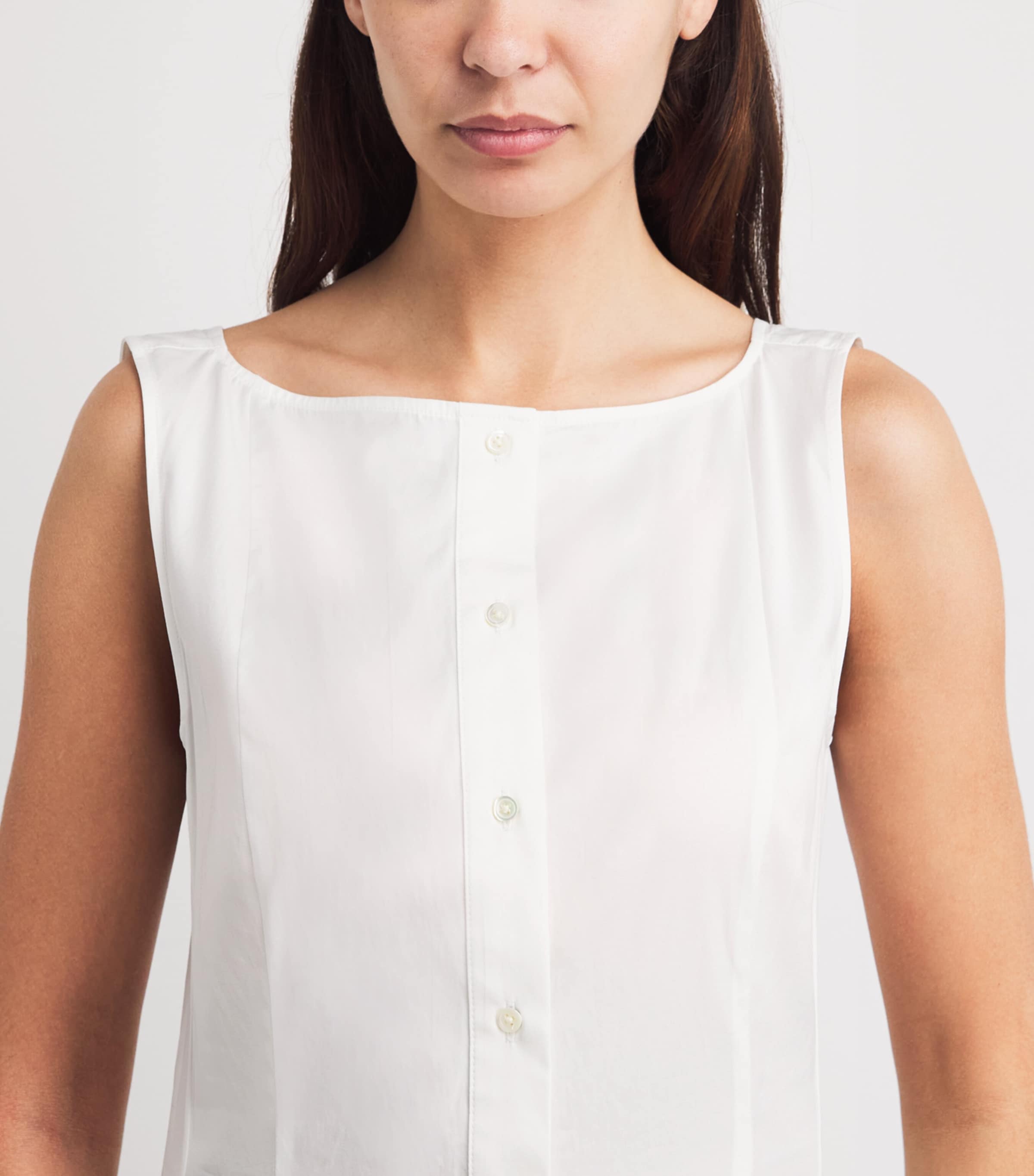 Polo Ralph Lauren Womens Cotton Panelled Midi Dress White Image 5
