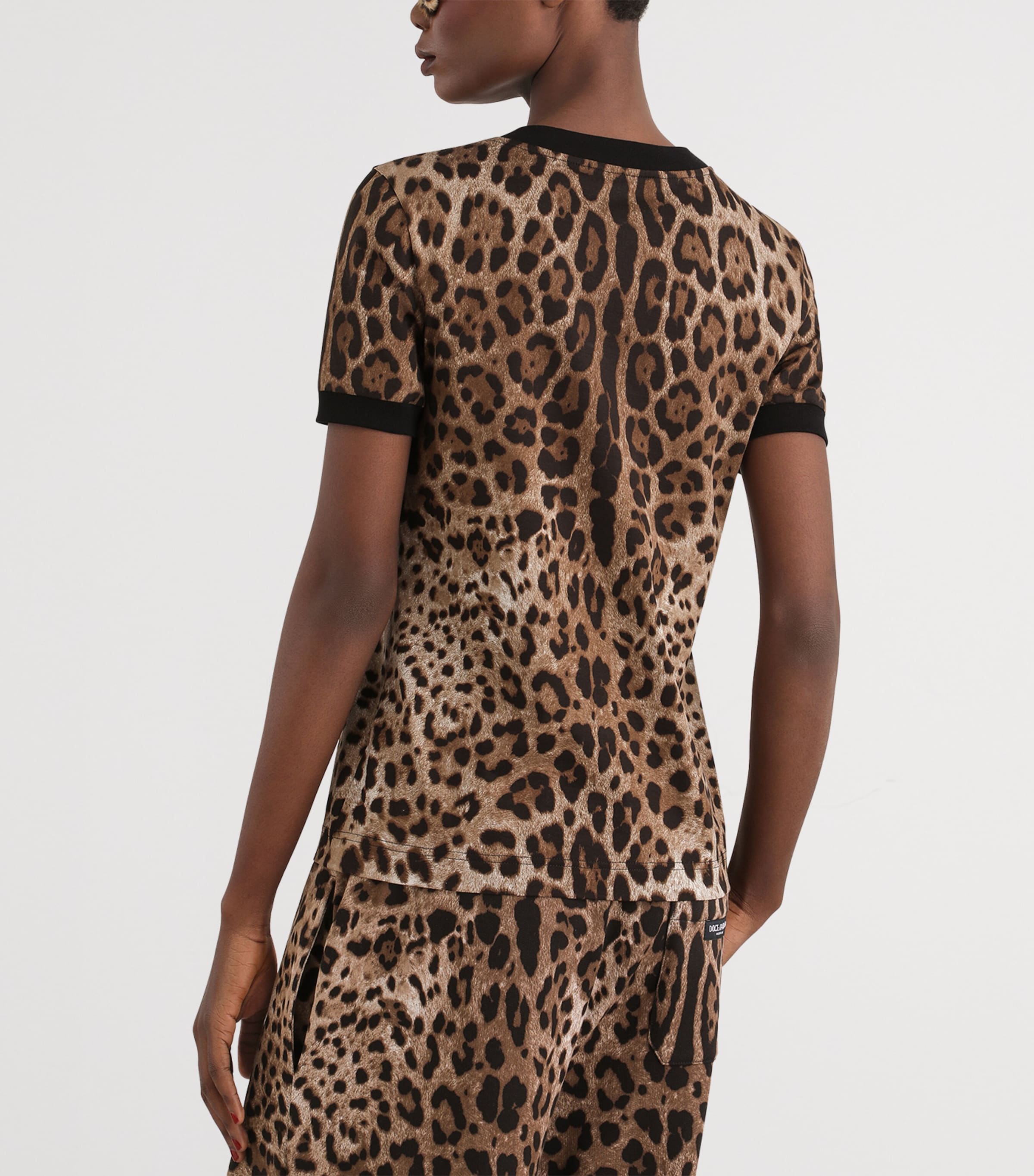 Dolce&Gabbana Womens Cotton Leopard Print T-Shirt Leo New Image 3