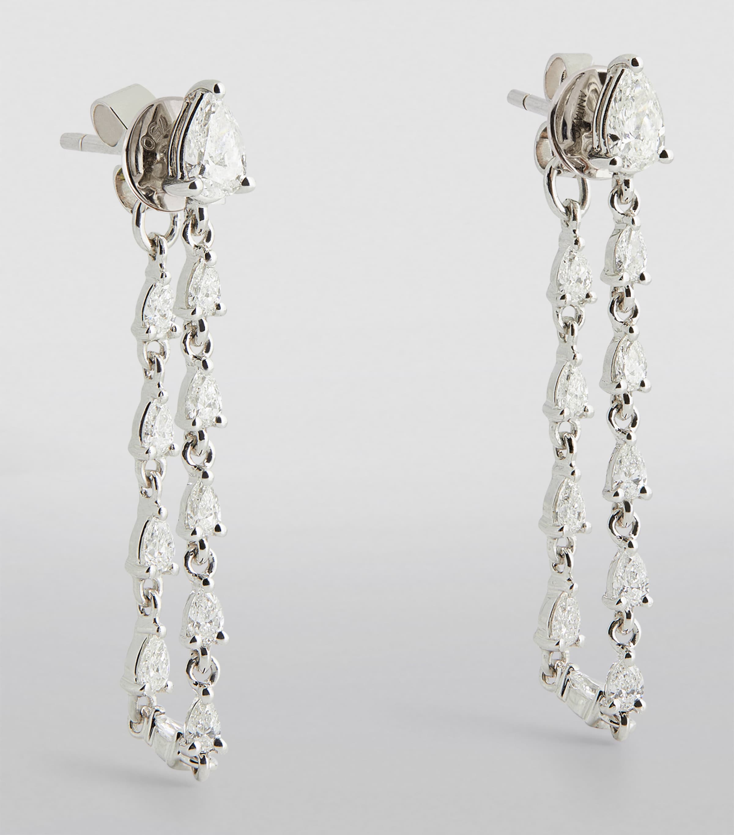 White Gold and Diamond Loop Earrings WHITE GOLD Image 2
