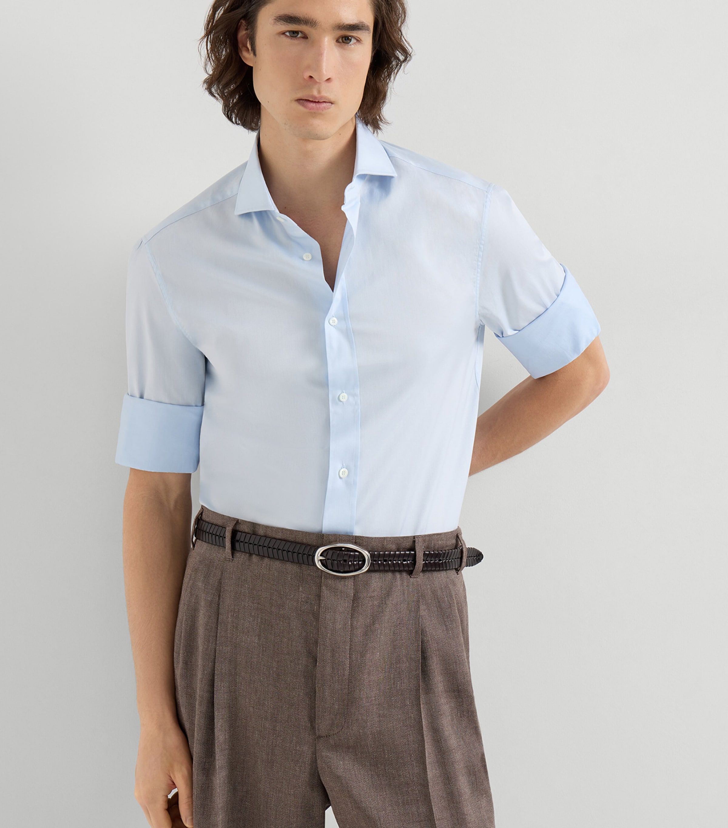 Brunello Cucinelli Mens Cotton Slim Shirt Image 4