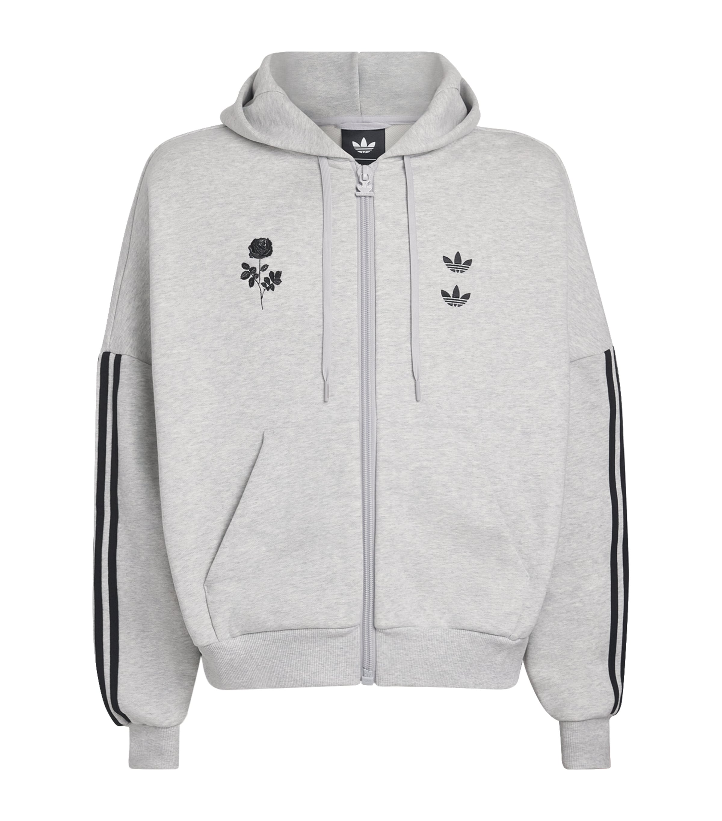 Willy Chavarria Mens x adidas Originals Track Logo Hoodie Black/white Image 1