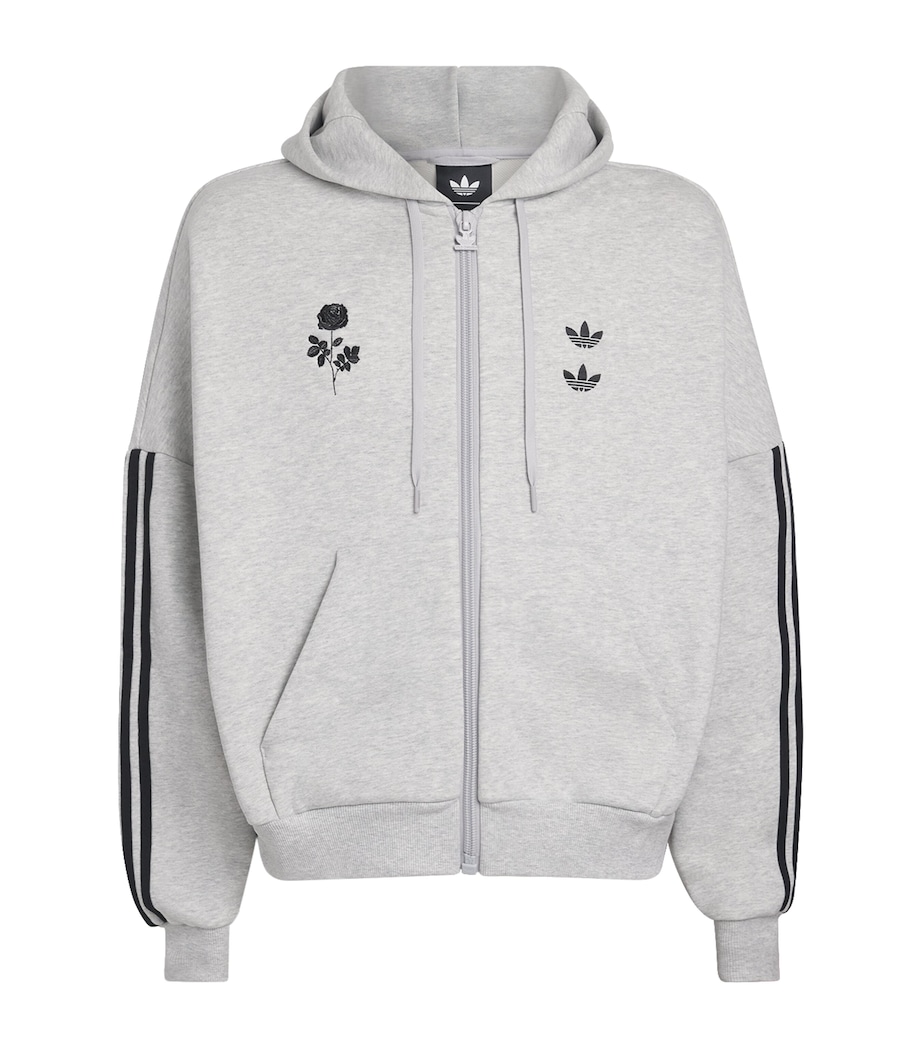 Willy Chavarria Mens x adidas Originals Track Logo Hoodie Black/white Image 1