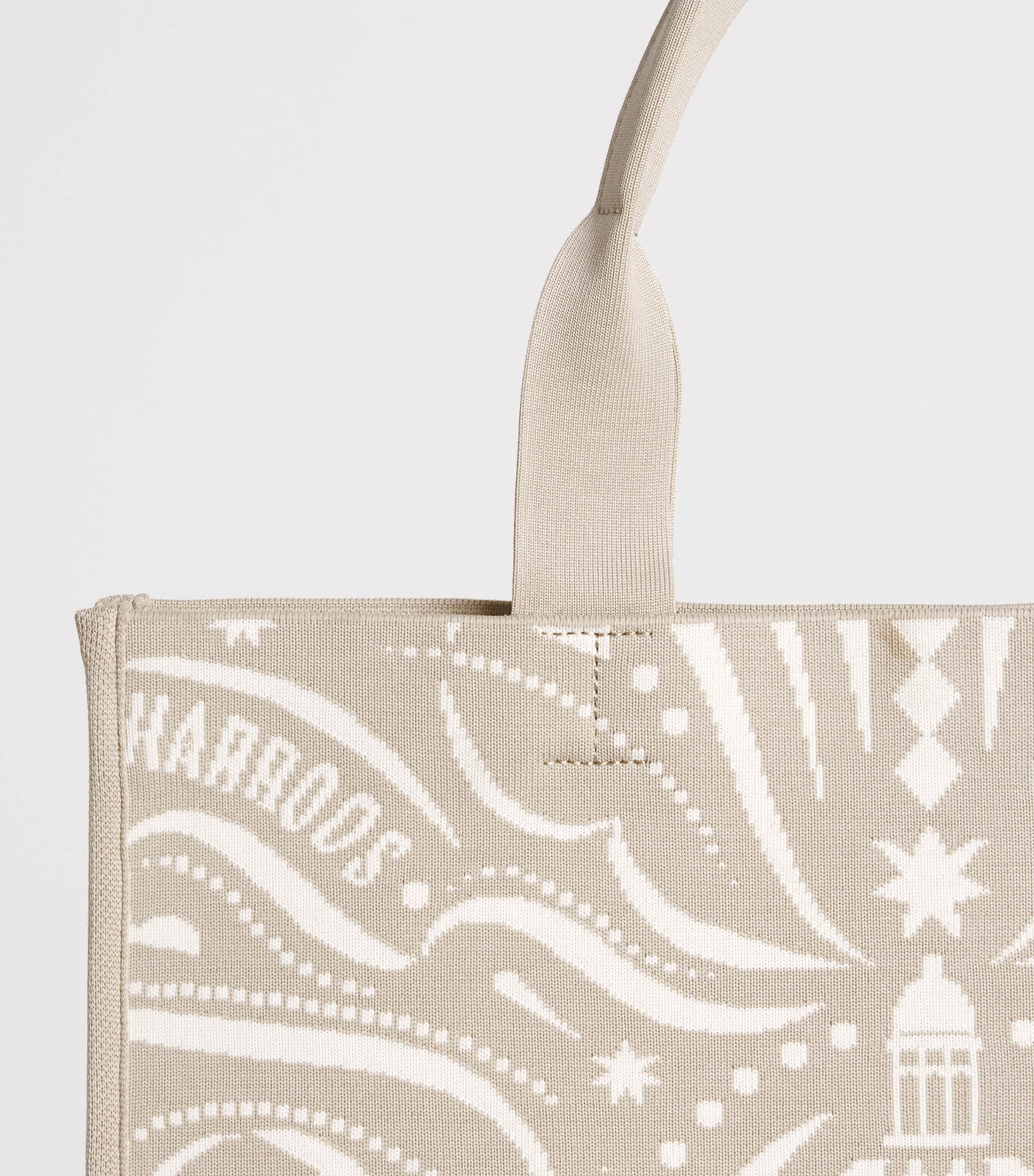 Harrods Medium Knights of Brompton Tote Bag Multi Print Image 6