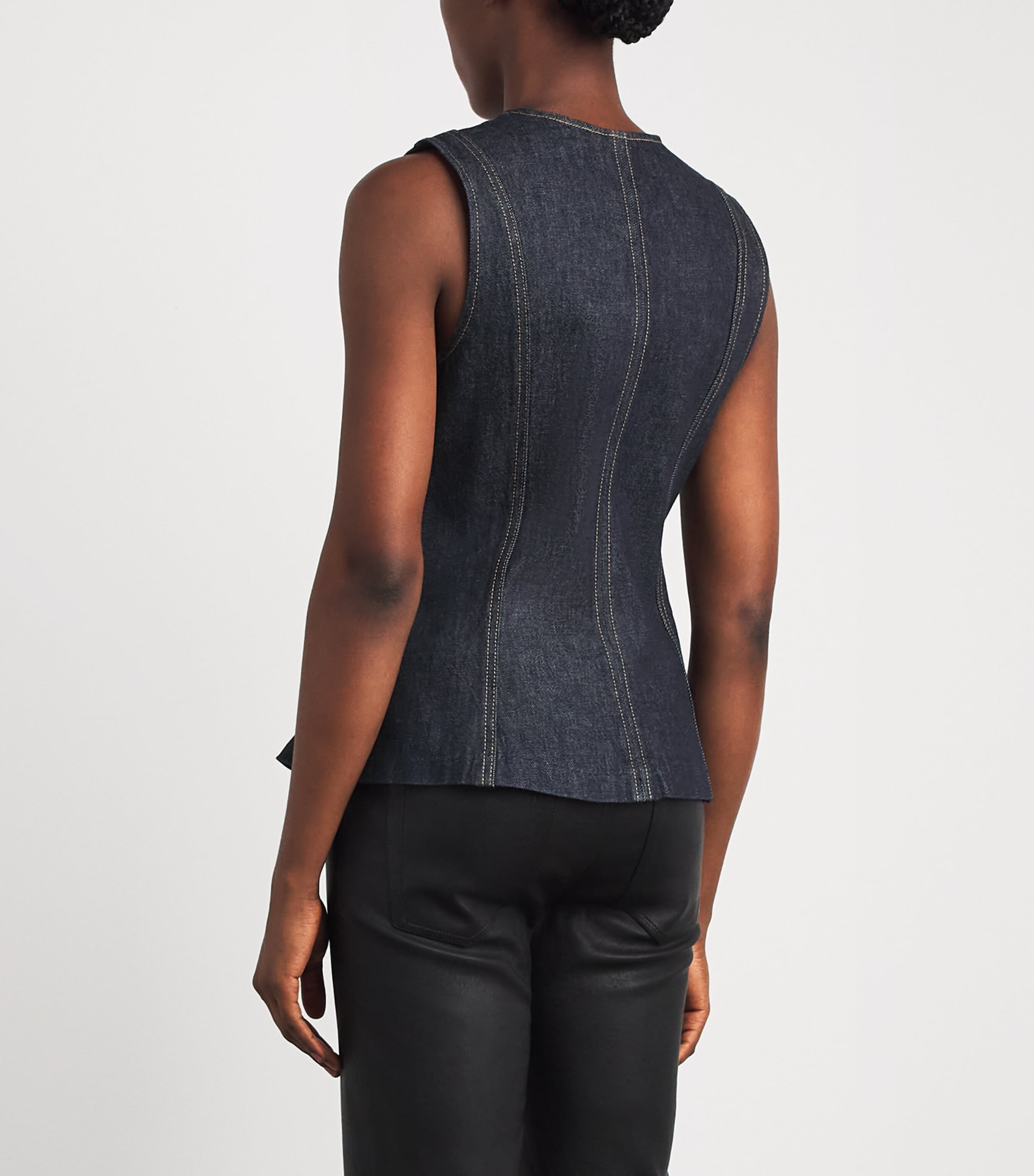 FRAME Womens The Form Denim Vest Rinse Image 5
