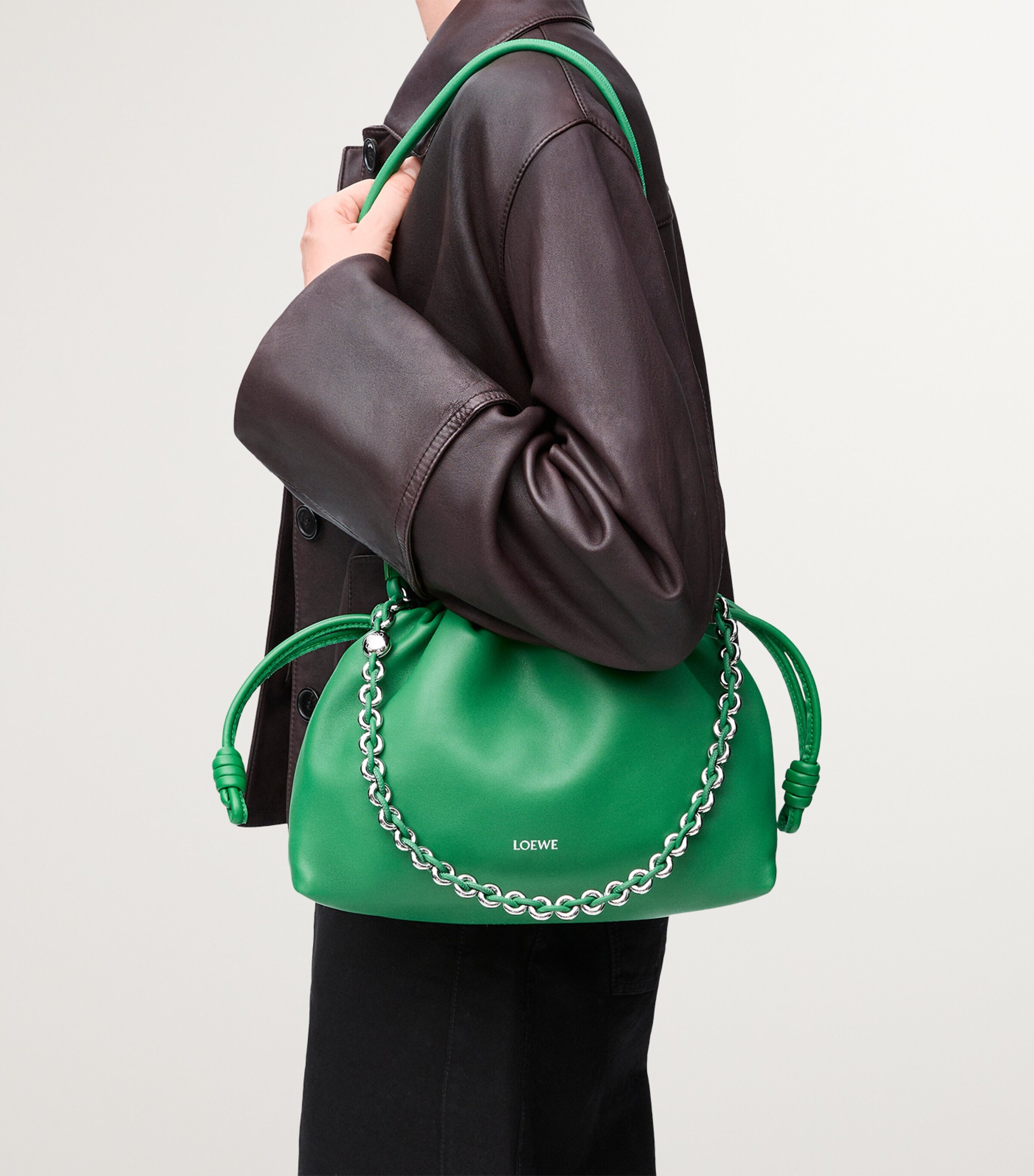 LOEWE Medium Leather Flamenco Purse | Harrods UK