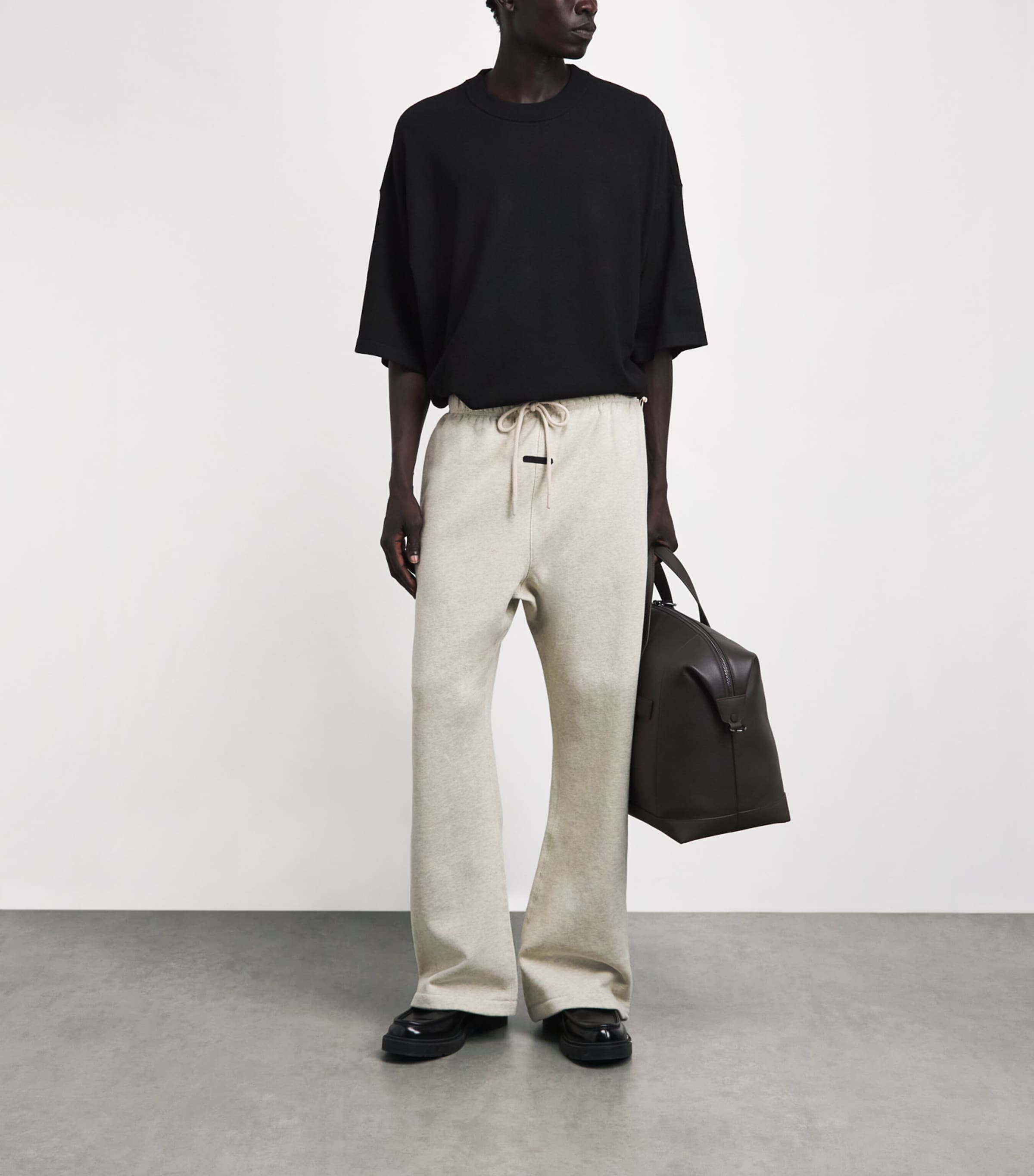 FEAR OF GOD ESSENTIALS Mens Cotton Flared Sweatpants Wshd Vnla Hther Image 2
