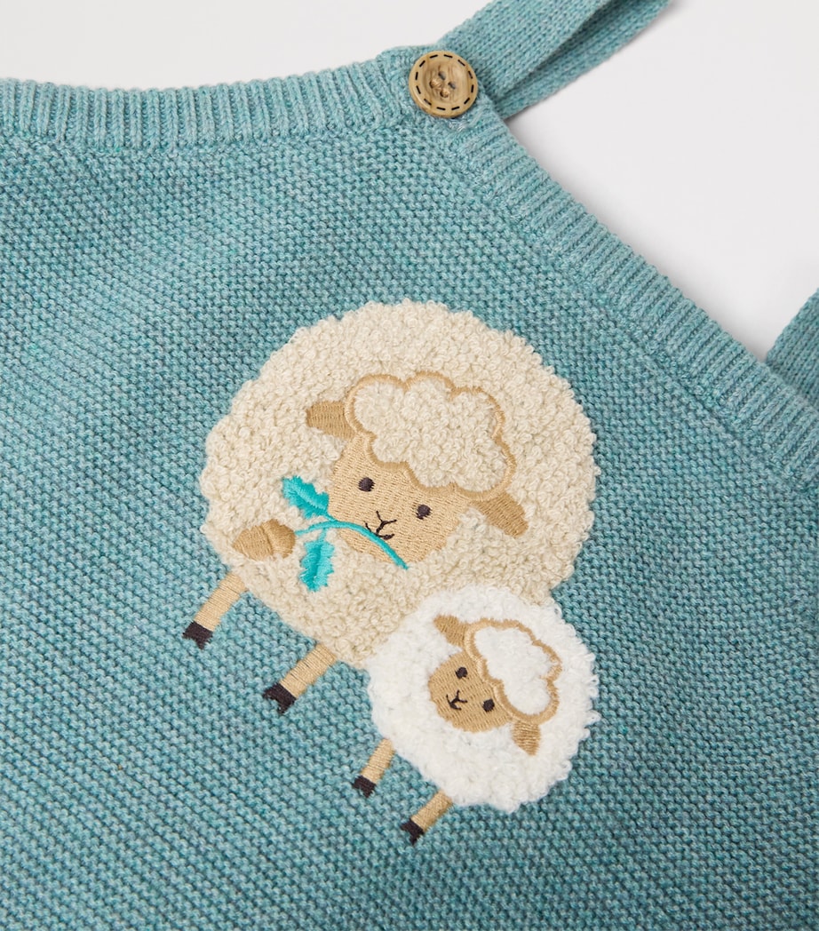 Organic Cotton-Wool Playsuit (0-18 Months) PEA GREEN MELANGE Image 3