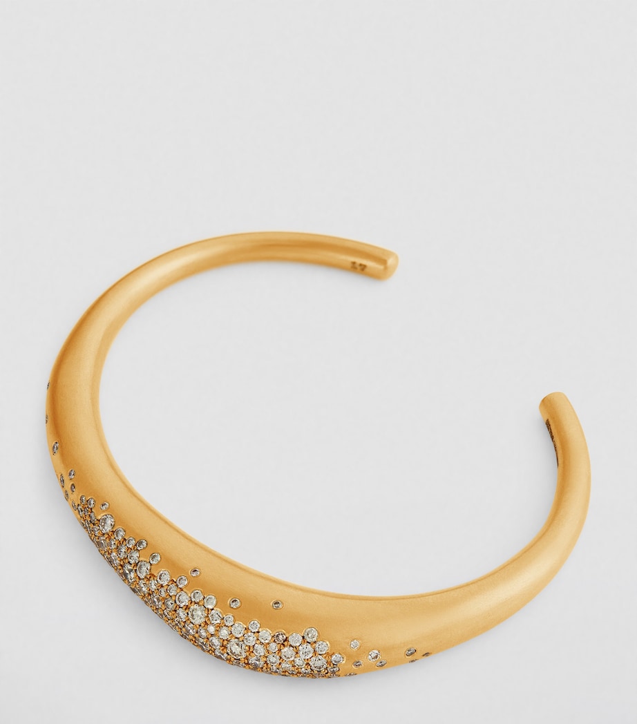 Small Yellow Gold and Champagne Diamond My Muse Urban Winter Bangle YELLOW GOLD Image 4