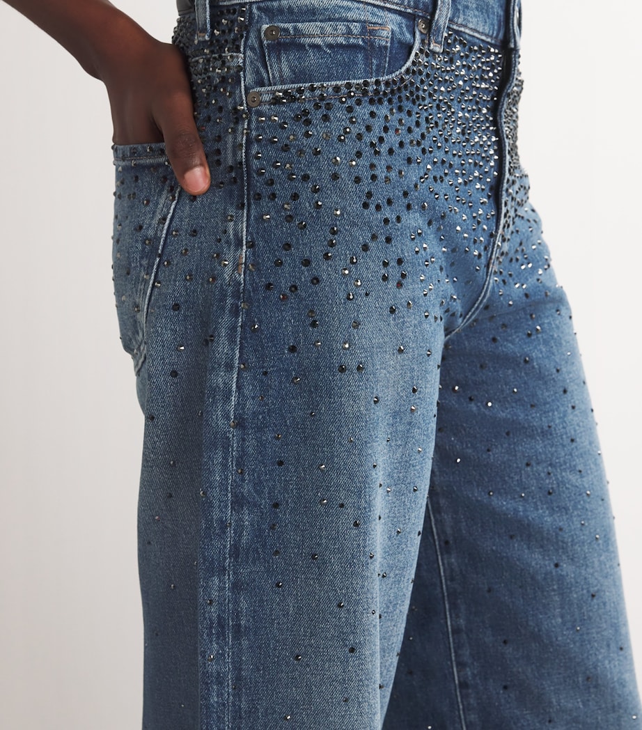 7 For All Mankind Womens Crystal-Embellished Low Slung High-Rise Jeans Candy Image 6