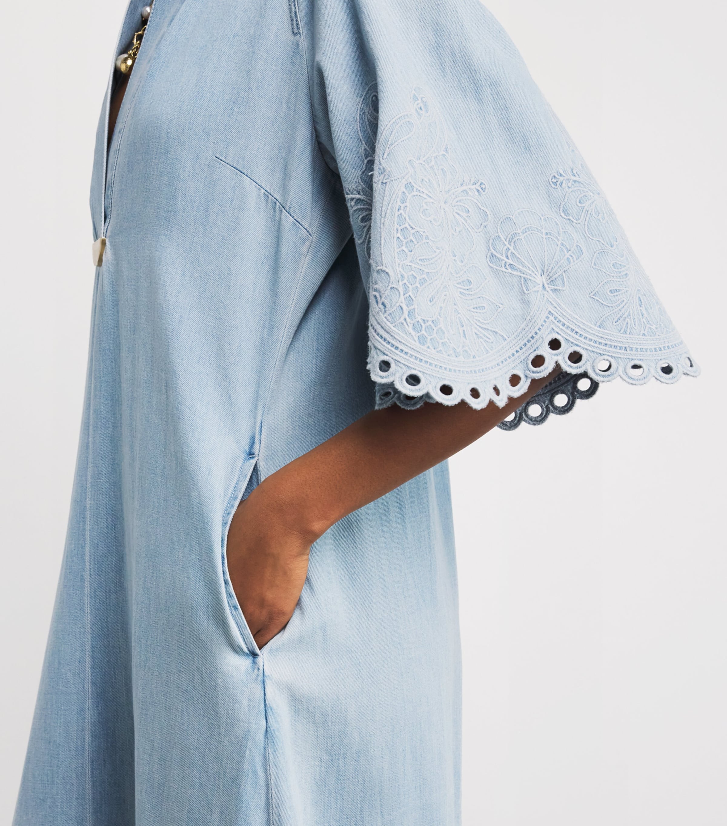 Cotton Embroidered Daylight Midi Dress ICE STORMICESTM Image 4