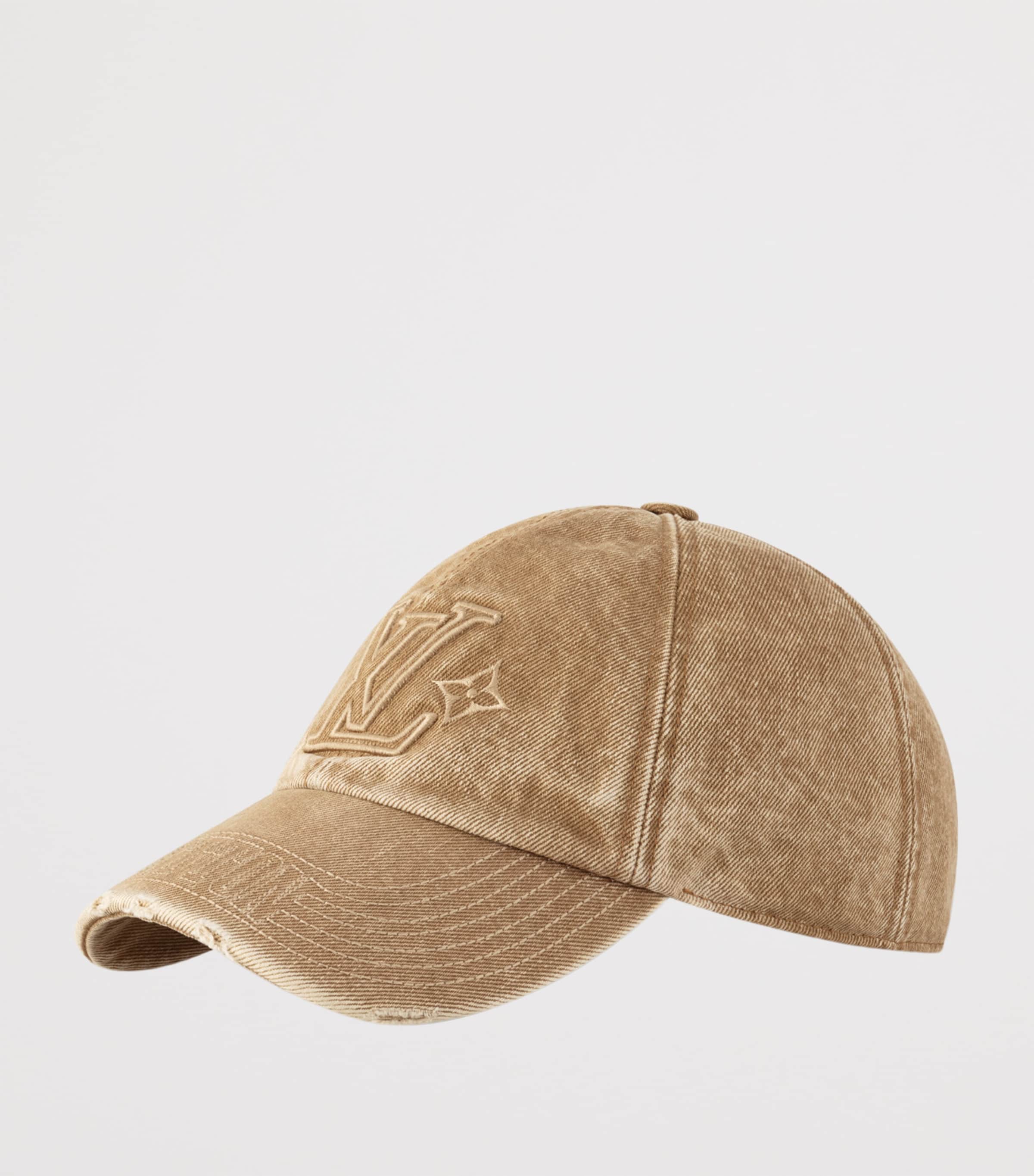 Distressed Denim Cap BEIGE Image 2