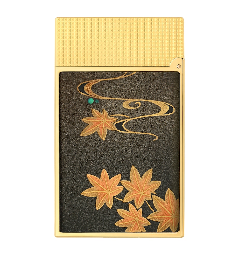 S.T. Dupont Maki-e Ryusui Shunju Ligne 2 Cling Lighter Bronze Brown & Gold Image 1