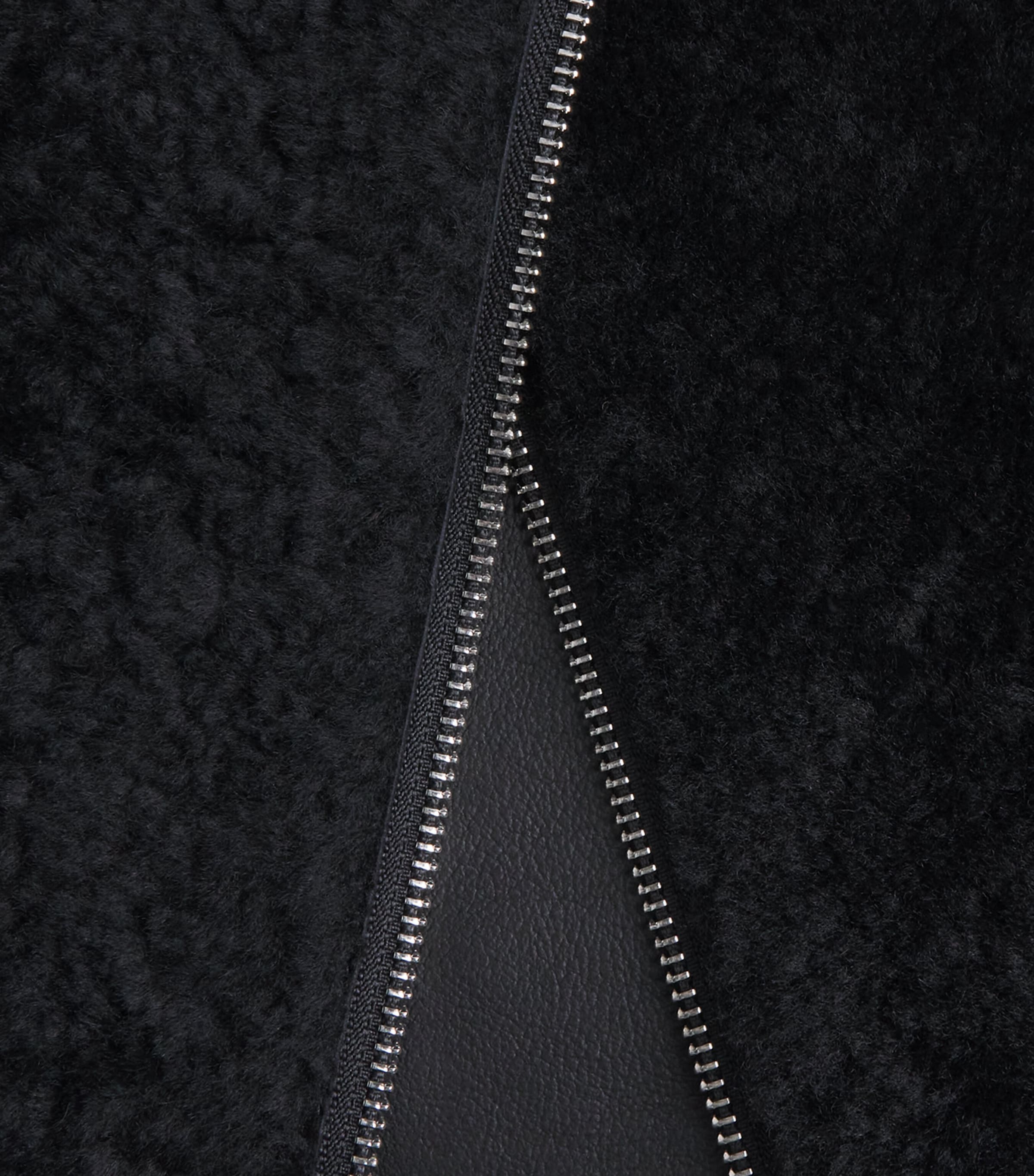 Shearling Hooded Gilet 001-BLACK Image 5