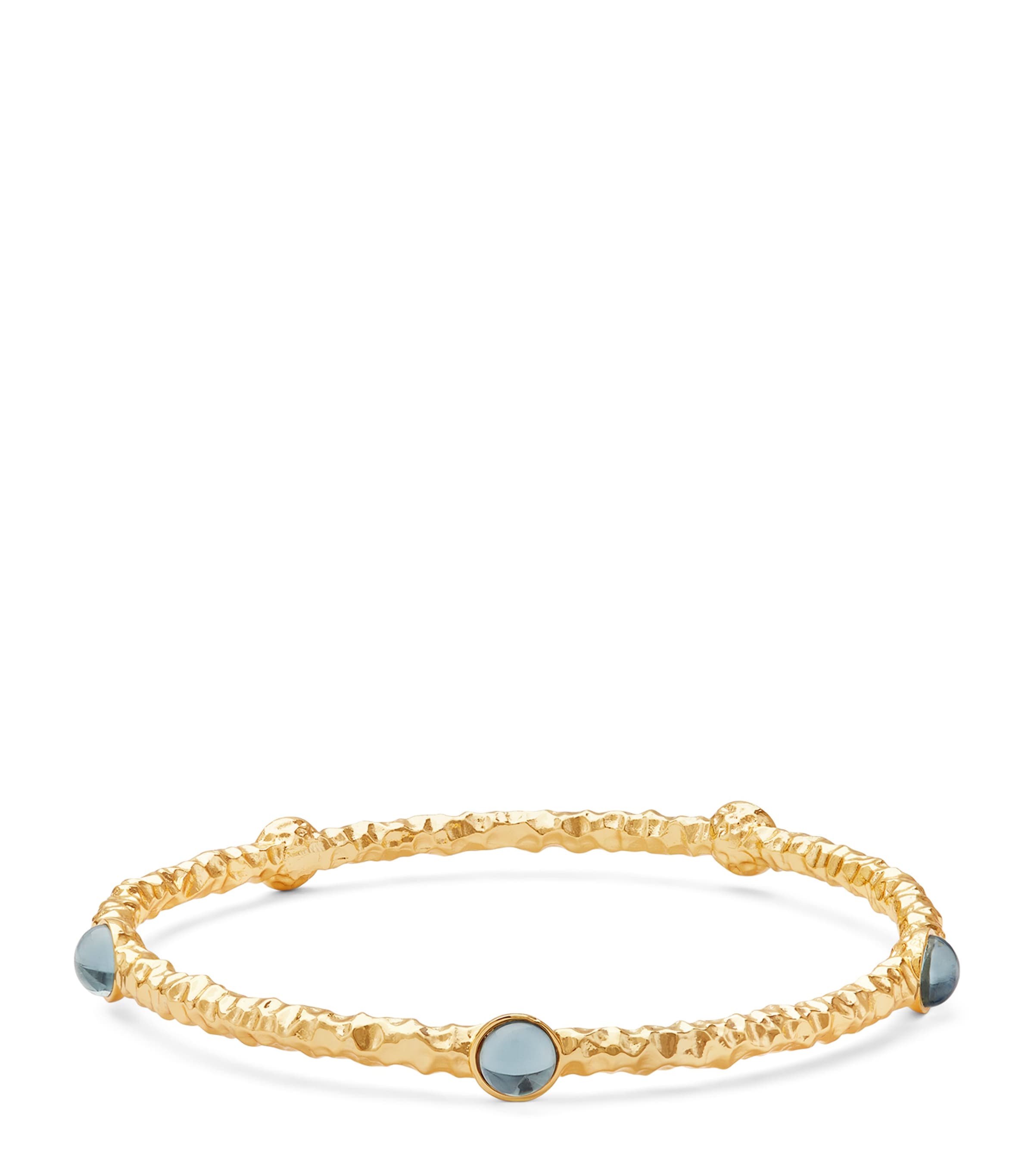 Gold-Plated Cabochon Bangle BLUE Image 1