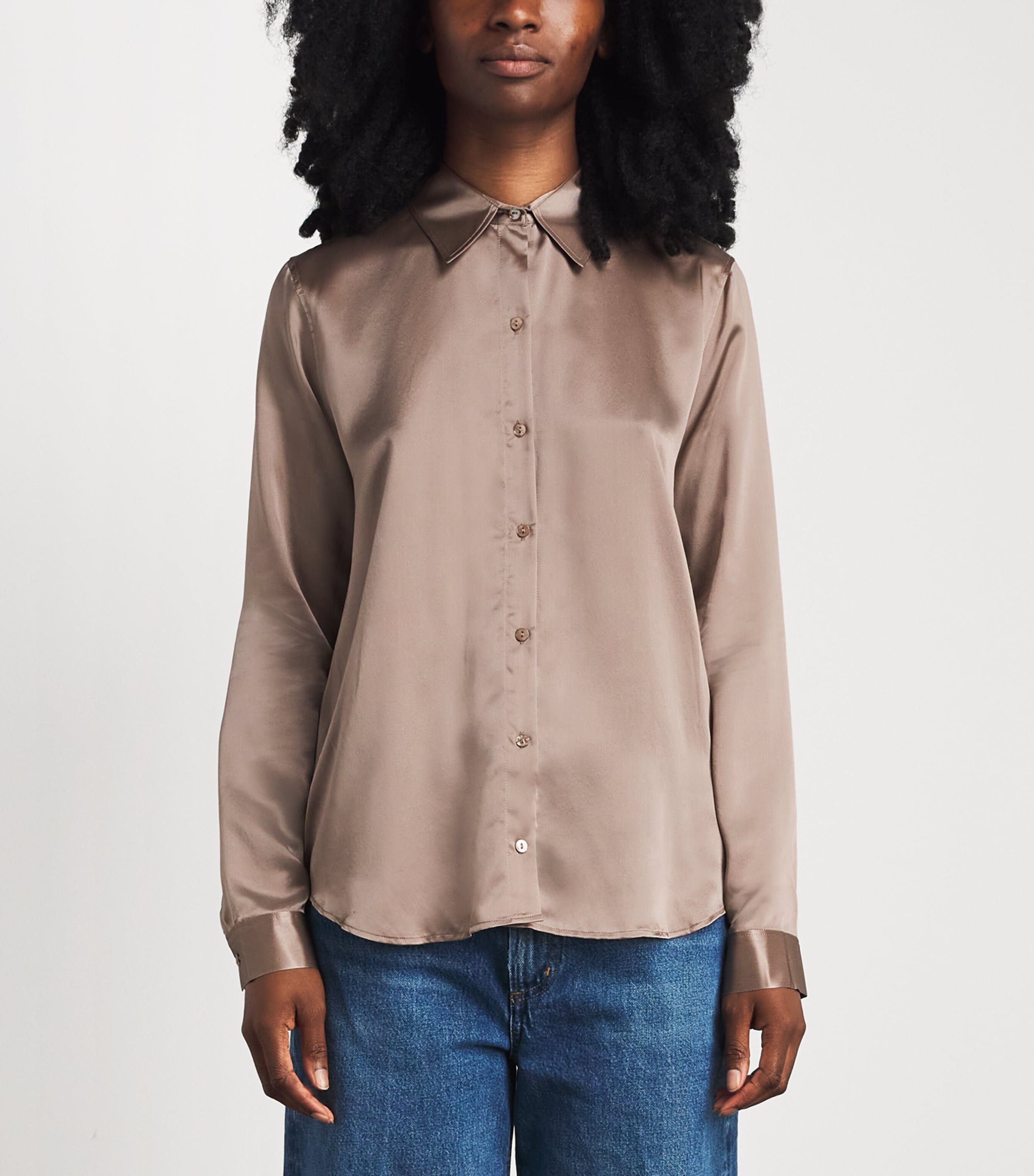 L'Agence Womens Silk Tyler Blouse Ltcd Light Cardamom Image 4
