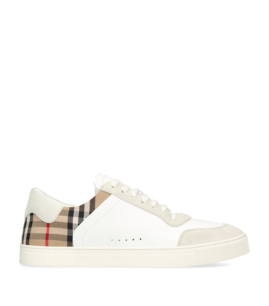 Leather Check Sneakers WHITE/COMB Image 1