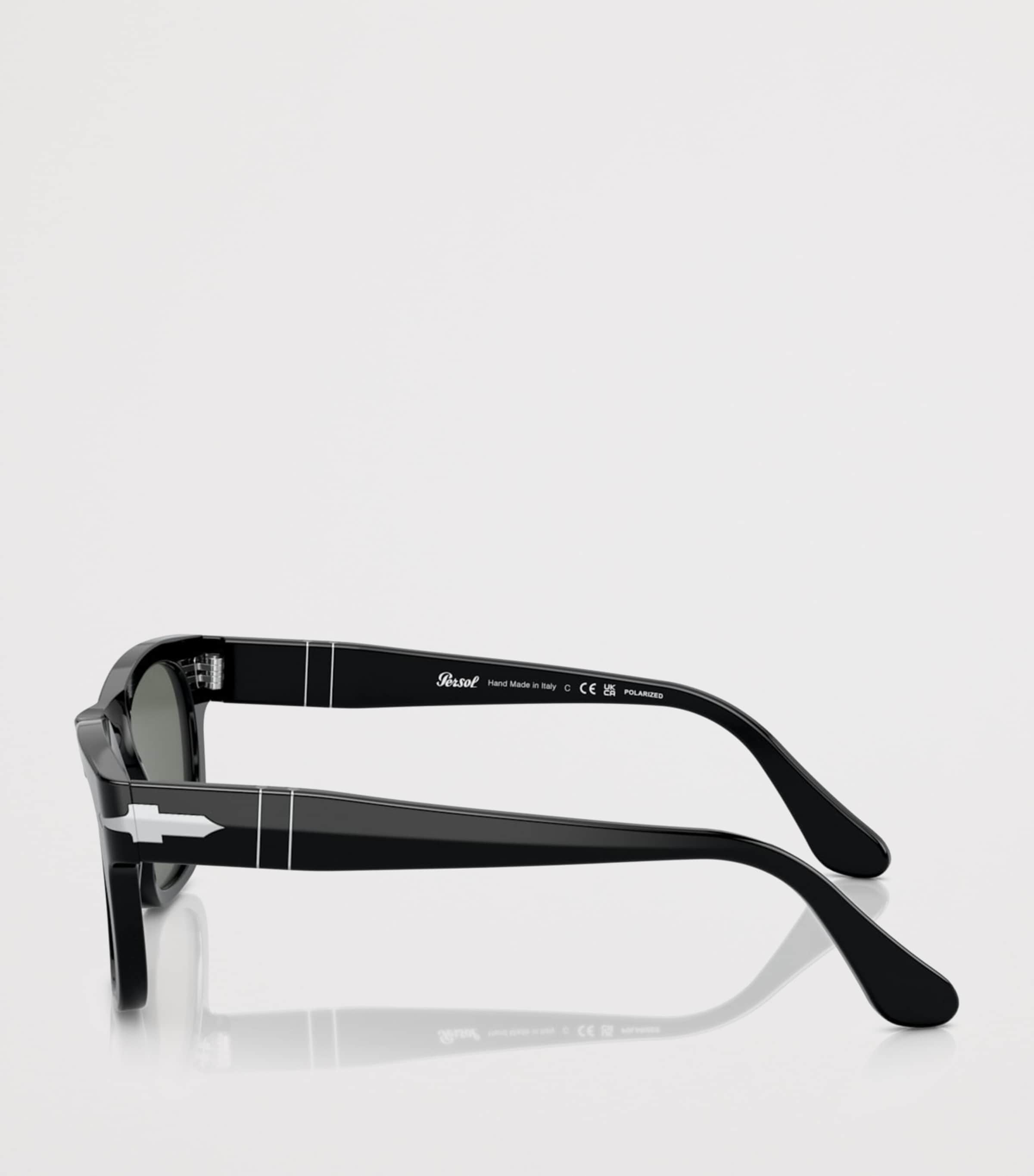 Persol Acetate Rectangle Sunglasses Black Image 3
