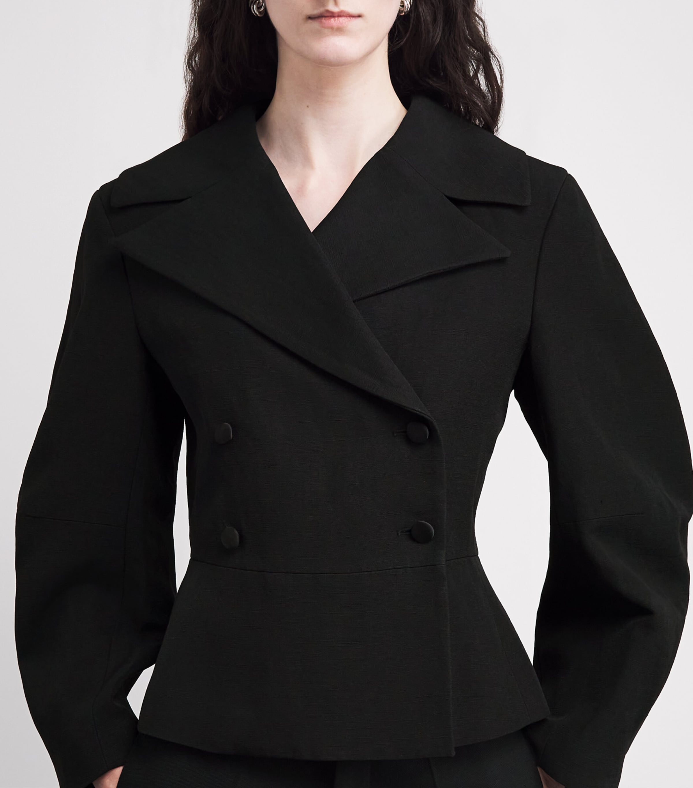 Liberowe Womens Linen-Blend Jiani Jacket Black Image 3