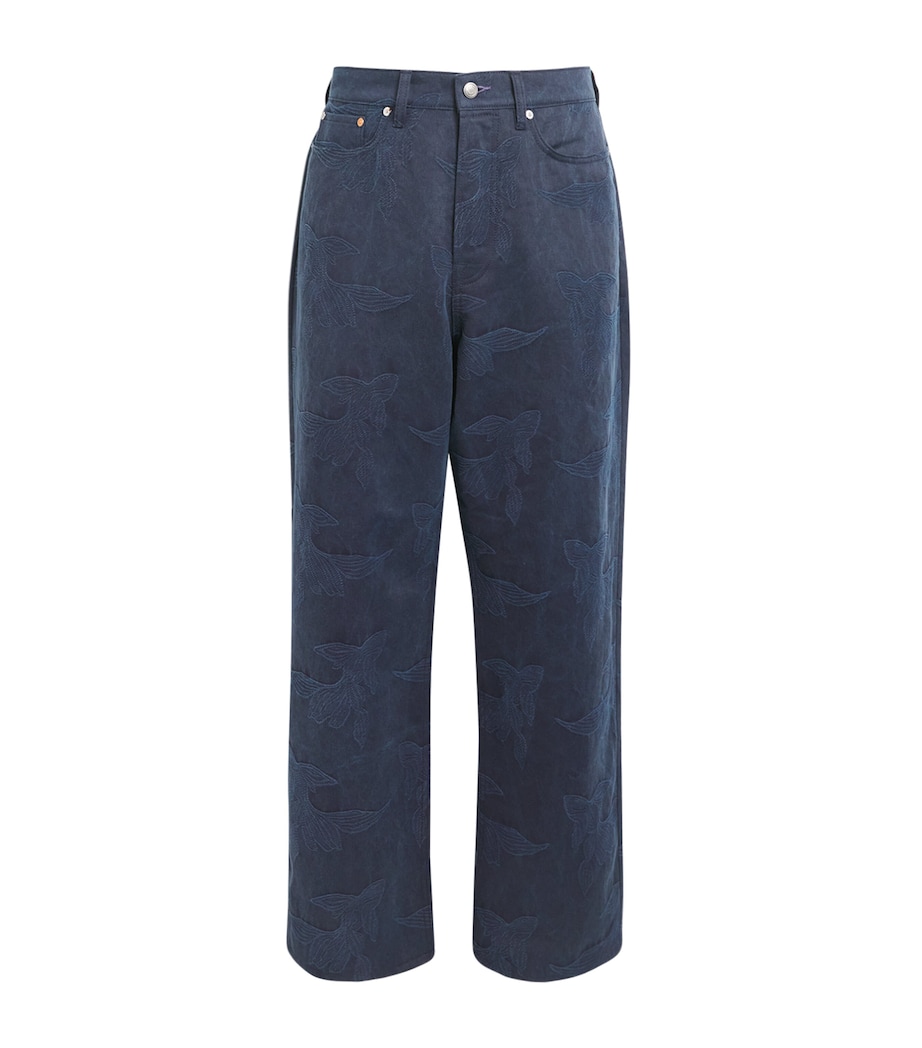 Paul Smith Mens Fish Embroidered Straight Jeans Image 1
