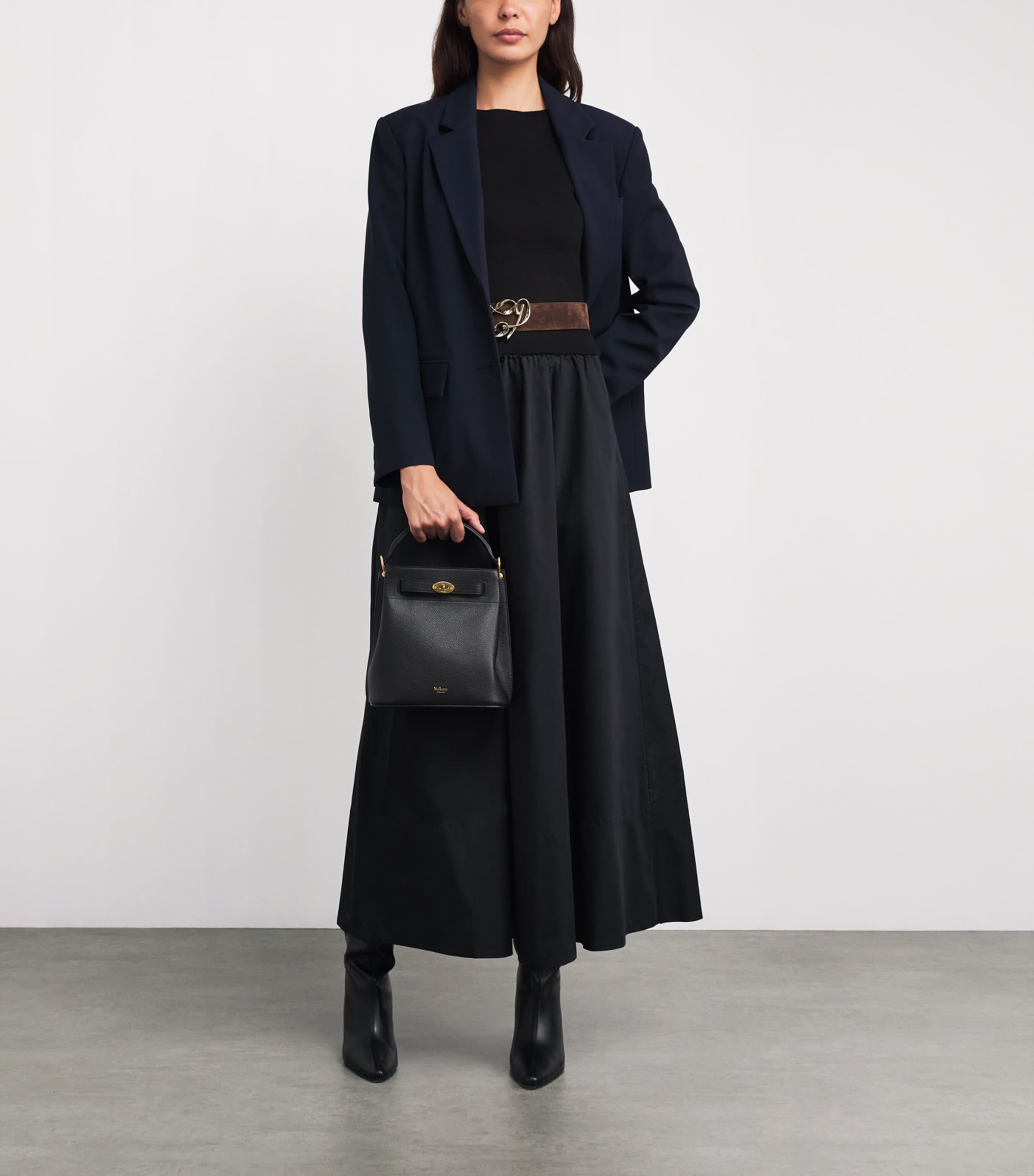 Suede Logo Belt CHOCOLATE Image 3