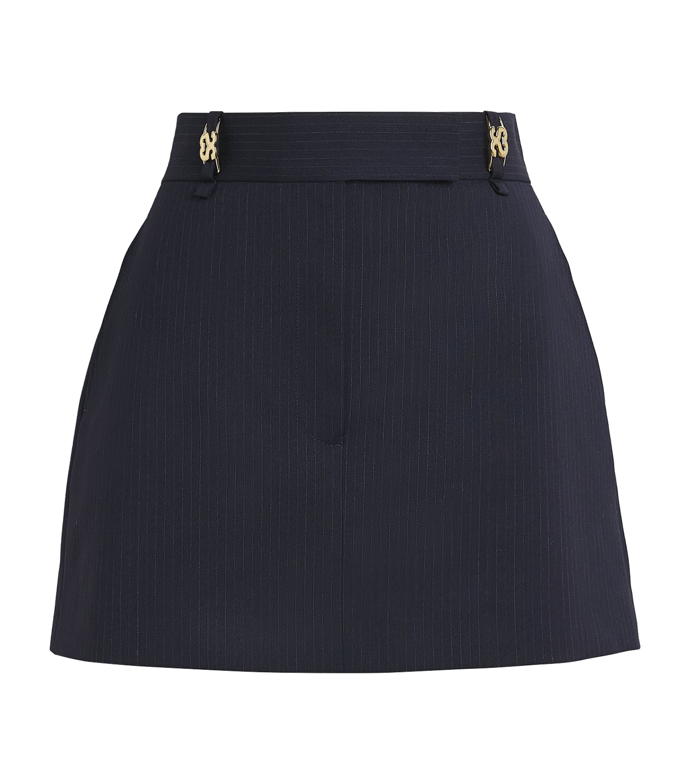 Sandro Paris Womens Wool-Blend Pinstripe Mini Skort Navy Blue Image 1