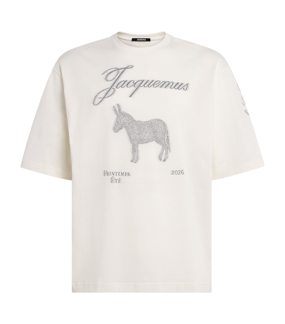 Cotton Jacquard Donkey T-Shirt DONKEY JCQRD WHT-1NW Image 1