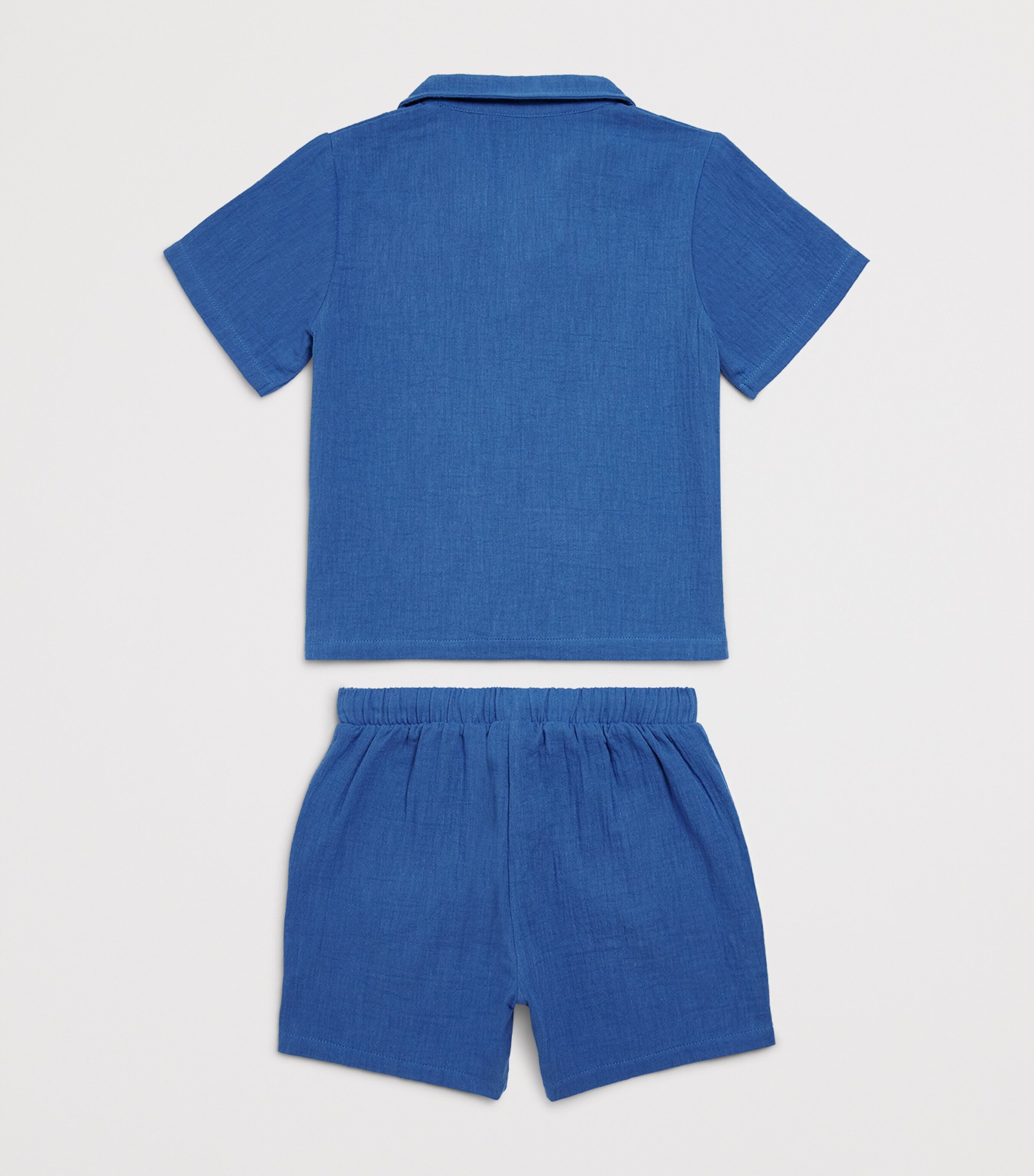 Mumzers Cotton Shirt and Shorts Set (3-8 Years) Deep Blue Image 2