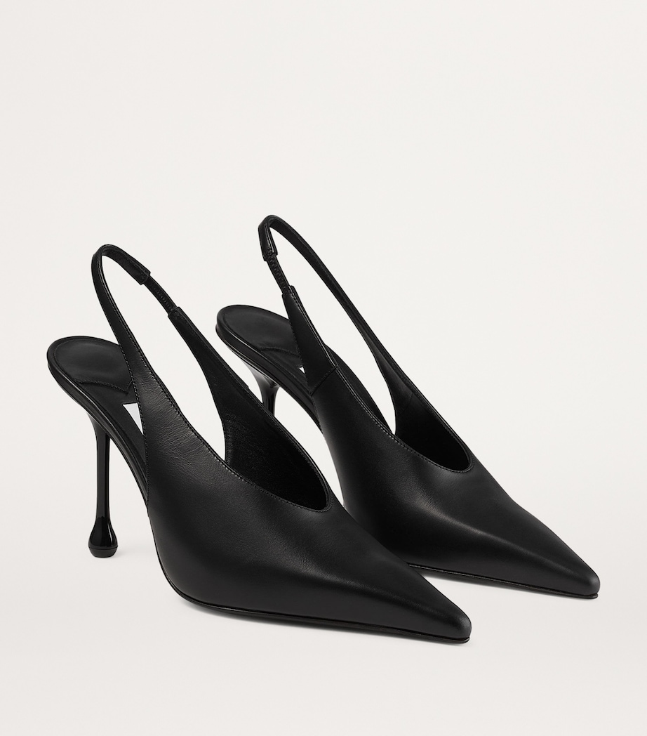 Isa 95 Leather Slingback Pumps BLACK Image 4