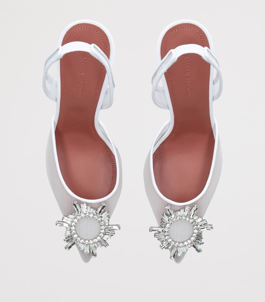 Amina Muaddi Mesh Begum Slingback Pumps 95 White Image 4