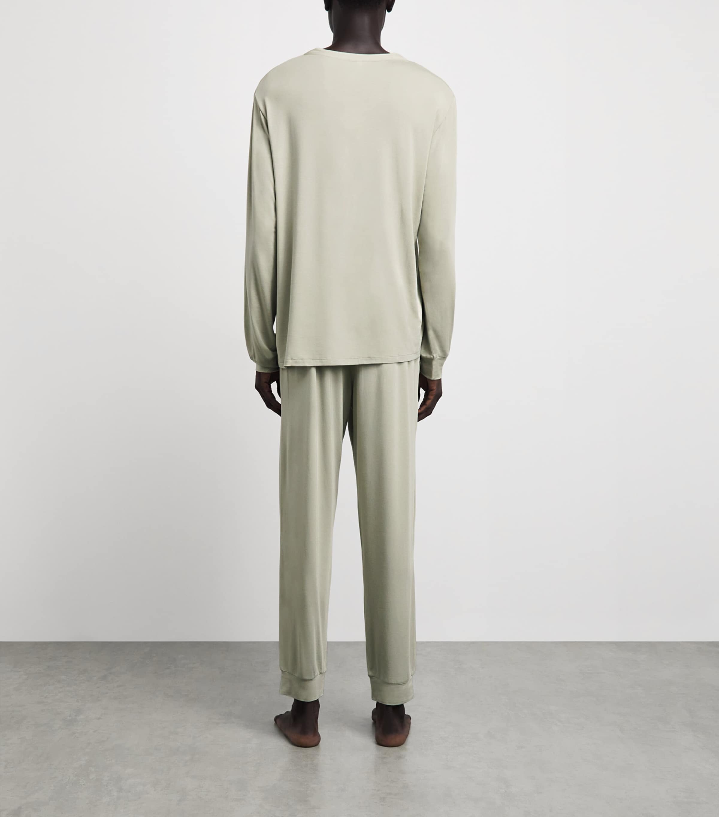 Eberjey Mens Modal Henry Long Pyjama Set Sandstone Image 4