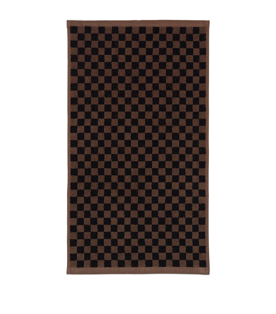 Check Josephine Hand Towel (40cm x 70cm) TABAC / NOIR Image 2