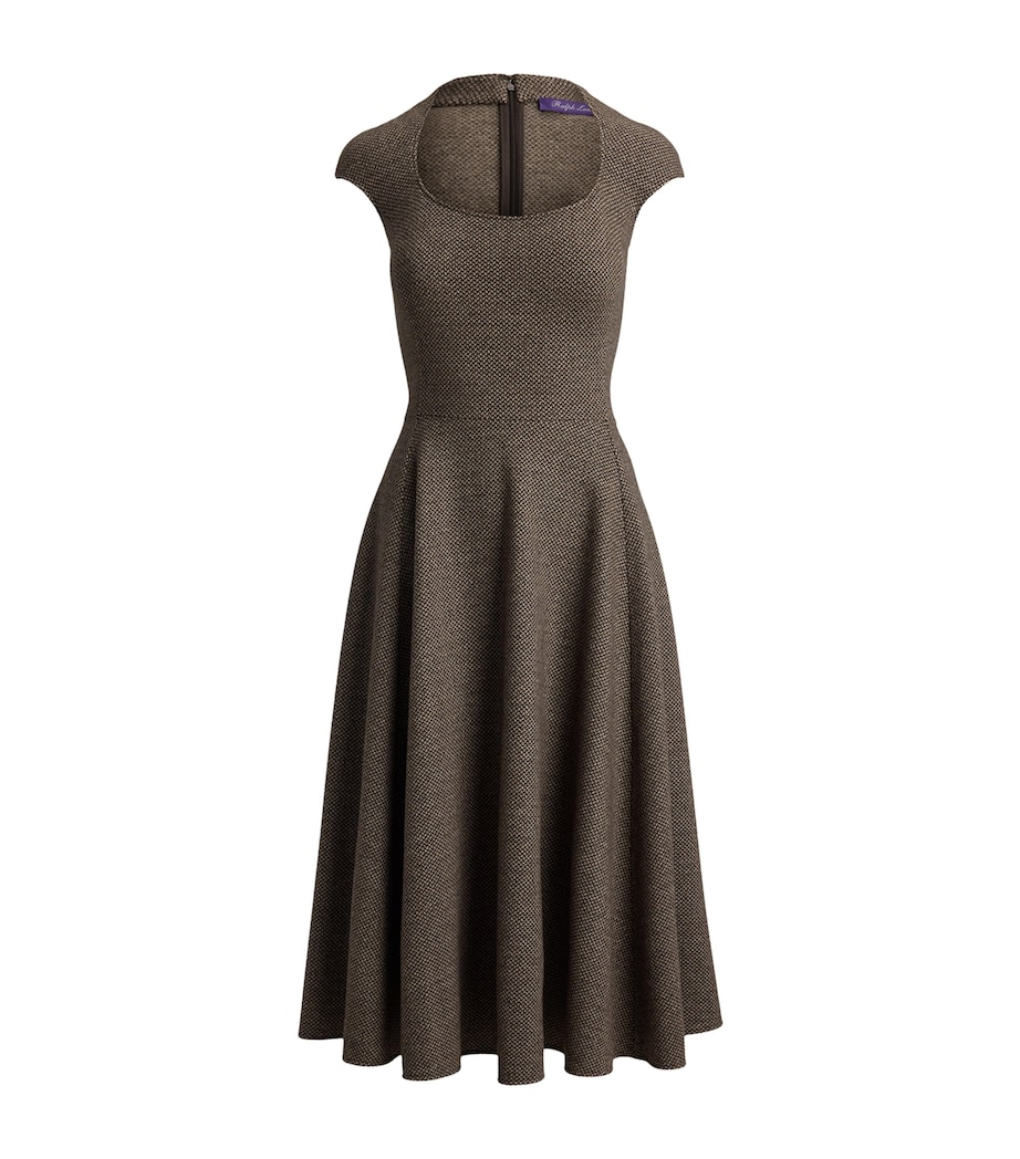 Ralph Lauren Collection Womens Wool-Silk Tweed Maisey Midi Dress Porcini/honey Multi Image 1