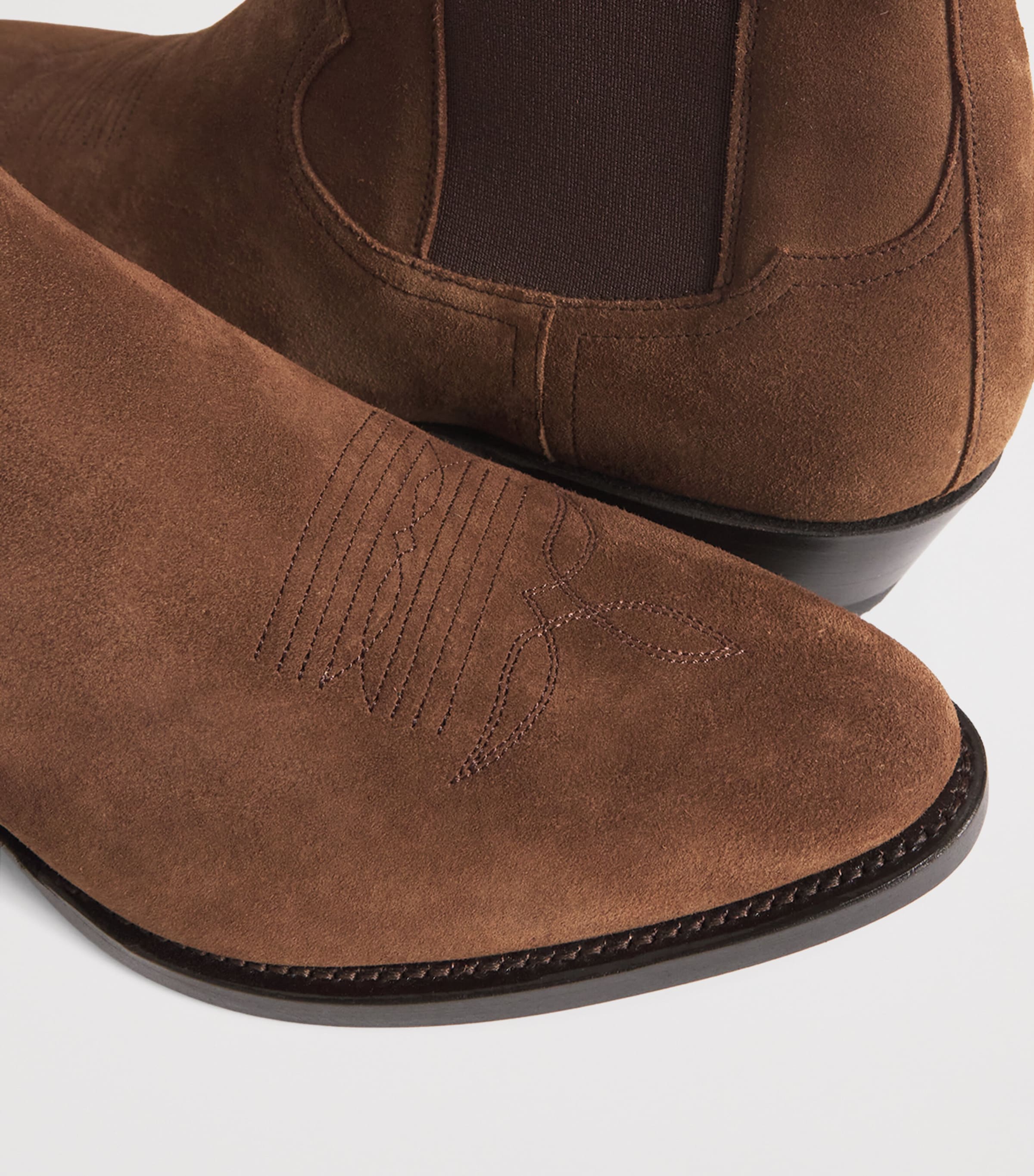Suede Western Chelsea Boots BROWN Image 7