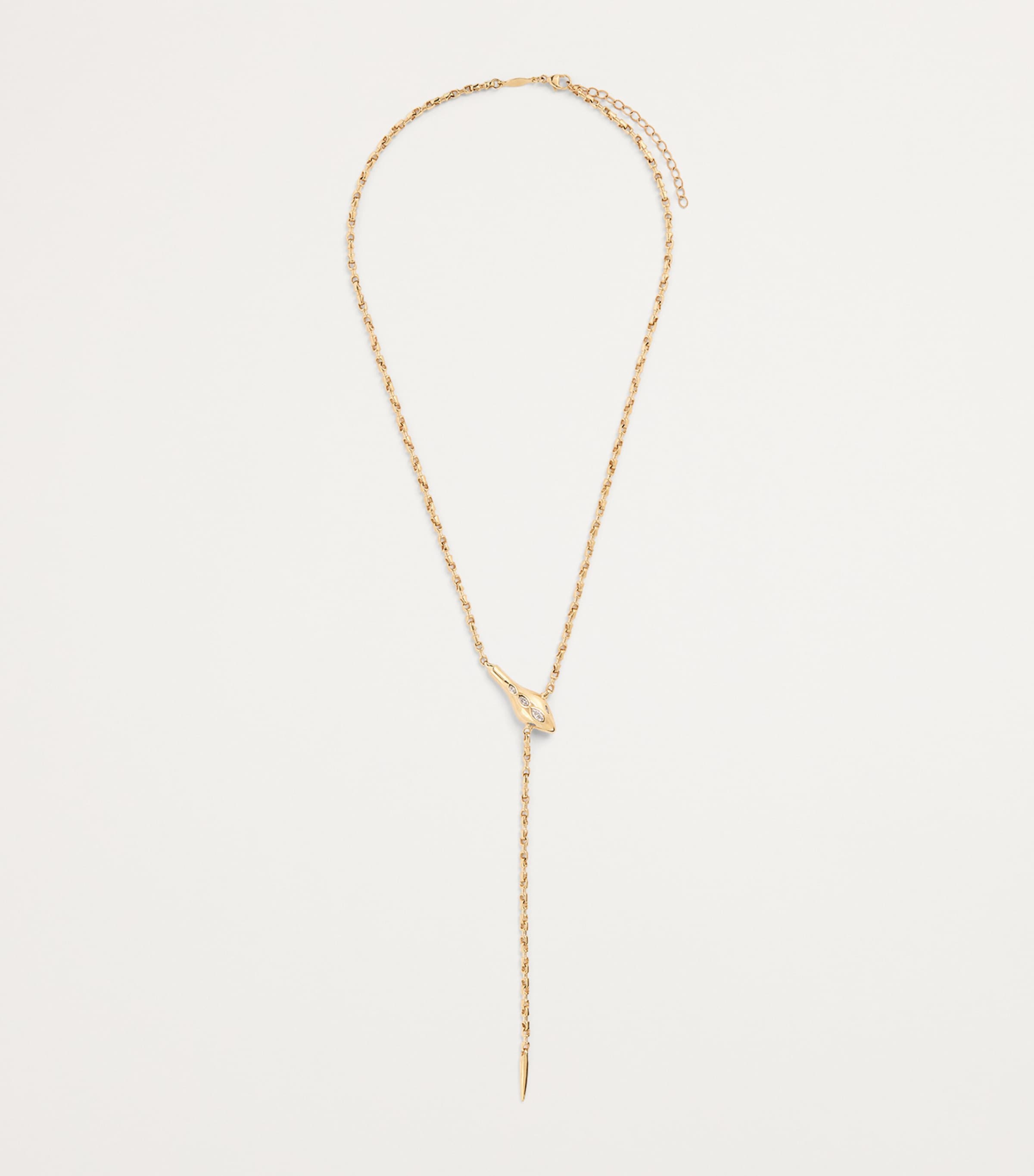 Yellow Gold and Diamond Snake Necklace YELLOW GOLD Image 3