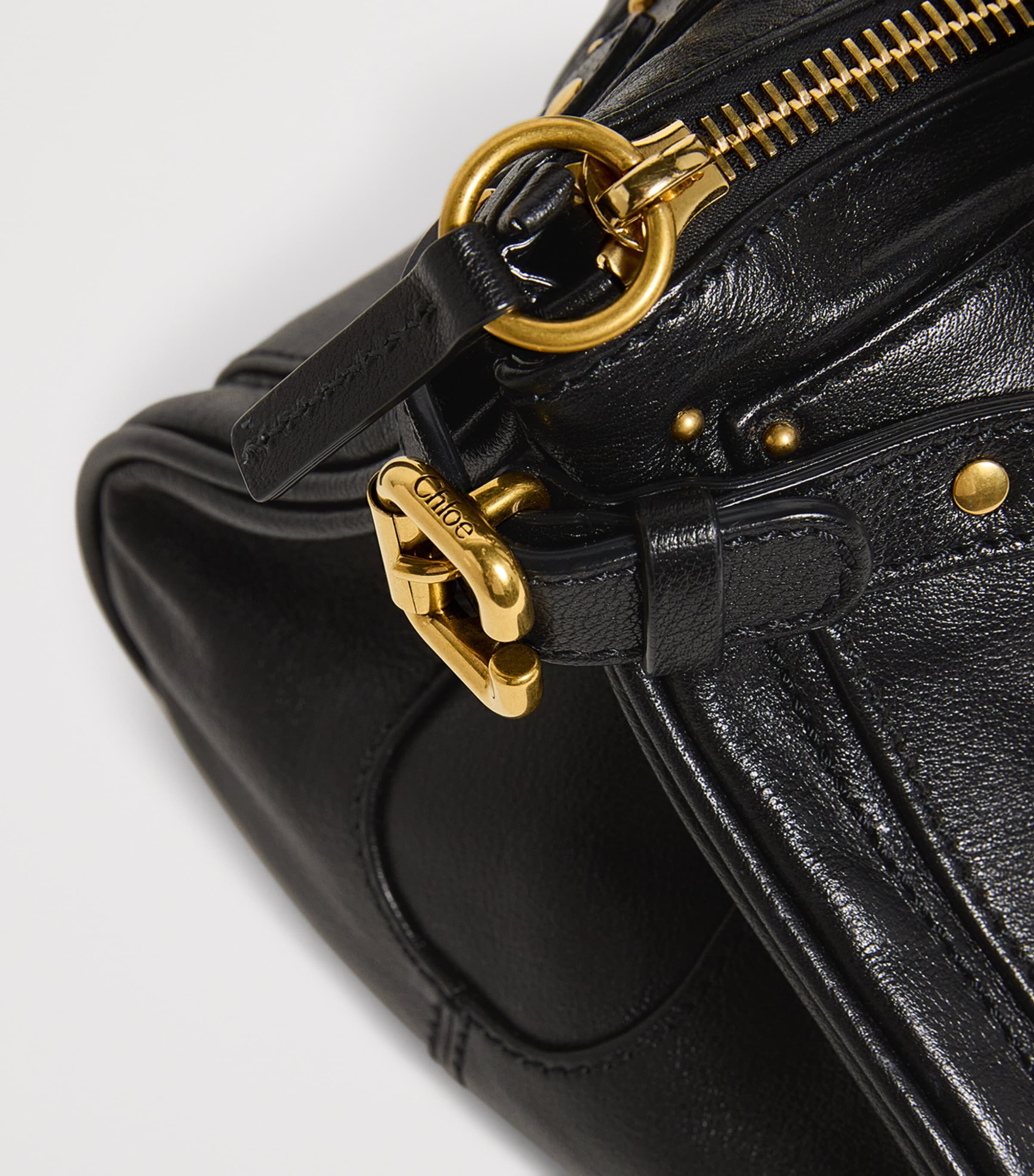 Leather Paddington Shoulder Bag BLACK Image 4