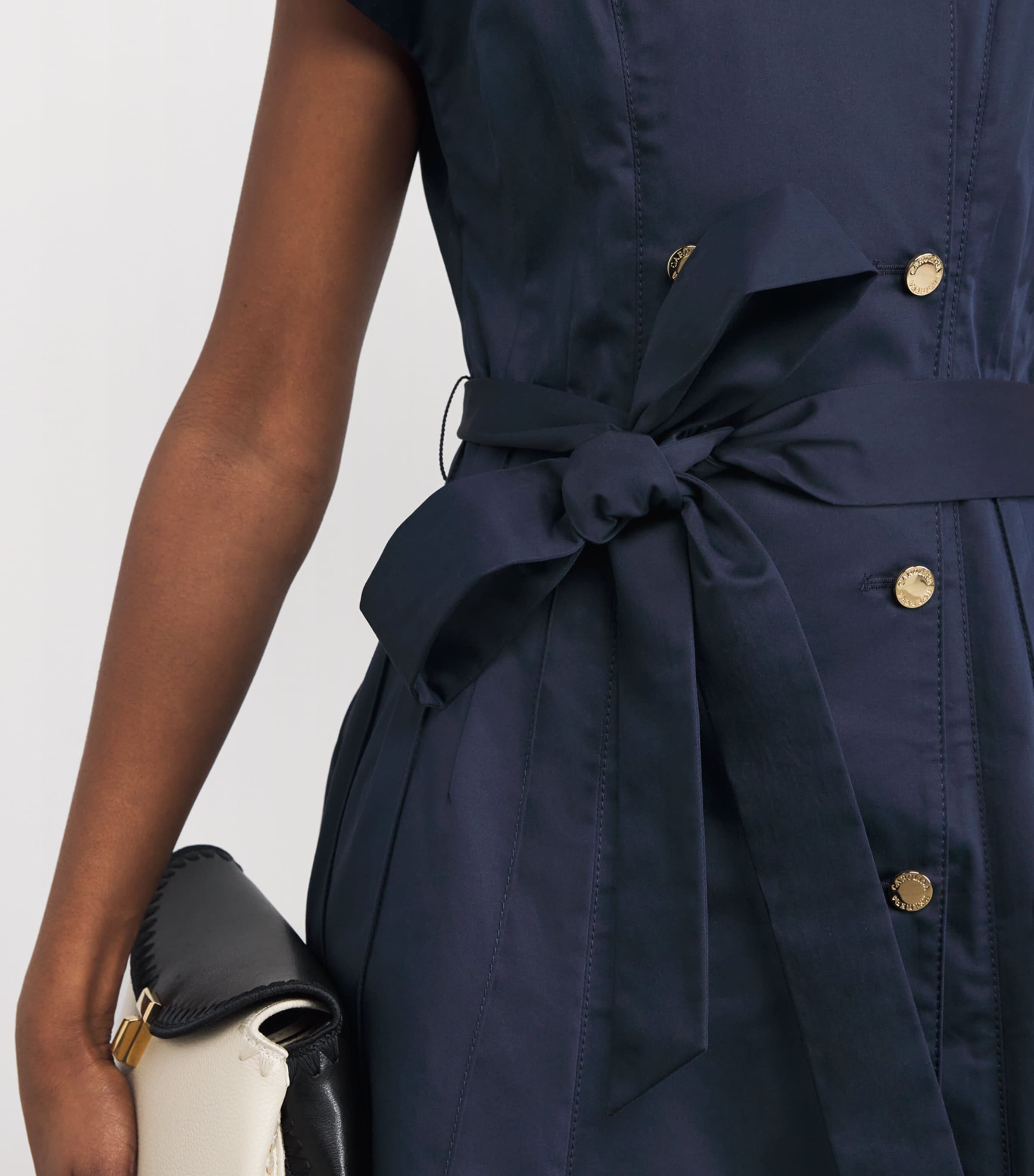 Cotton-Blend Double-Breasted Midi Dress 493 MIDNIGHT Image 6