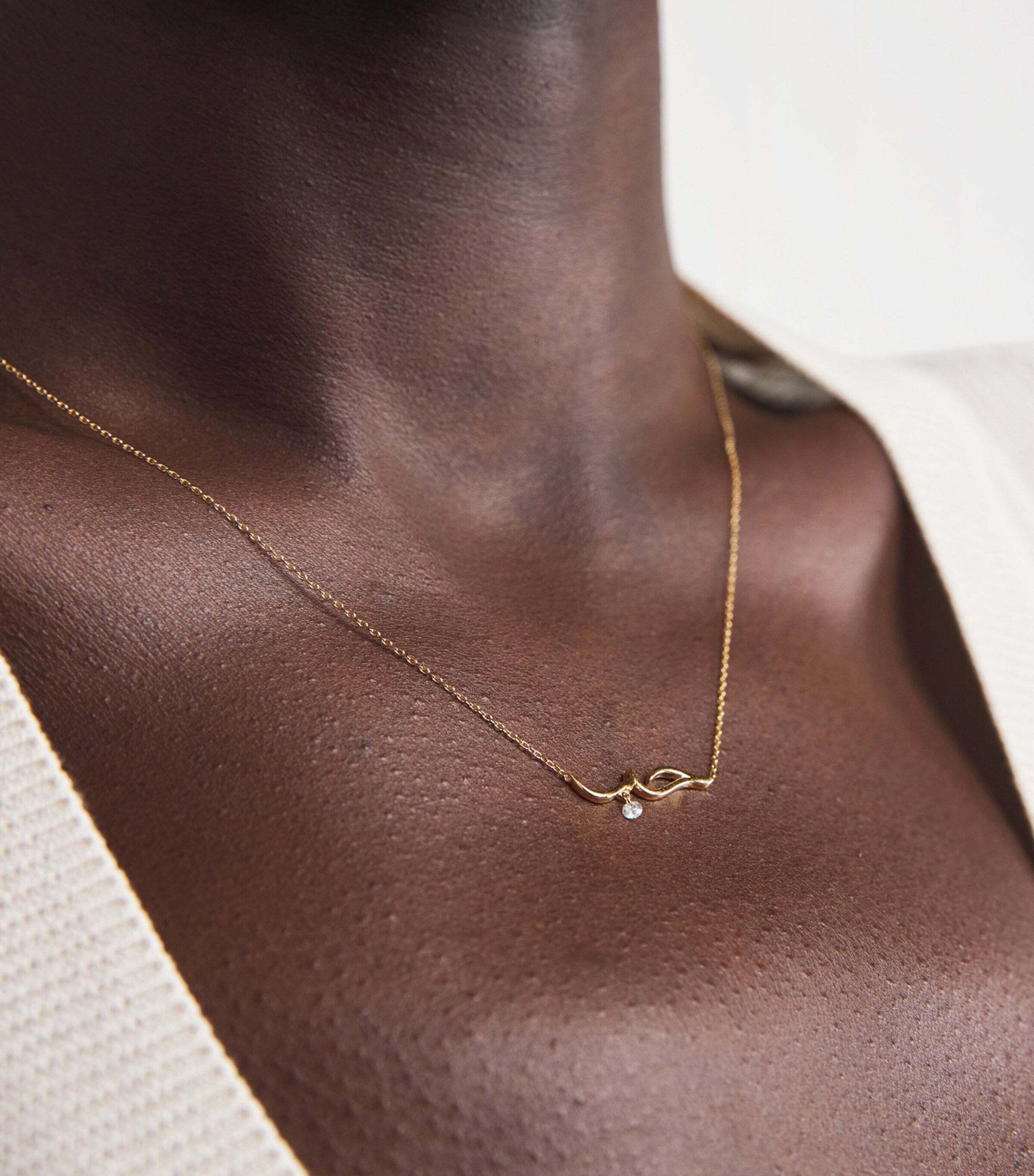Persée Yellow Gold and Diamond Around the Words Love Necklace Yellow Gold Image 4
