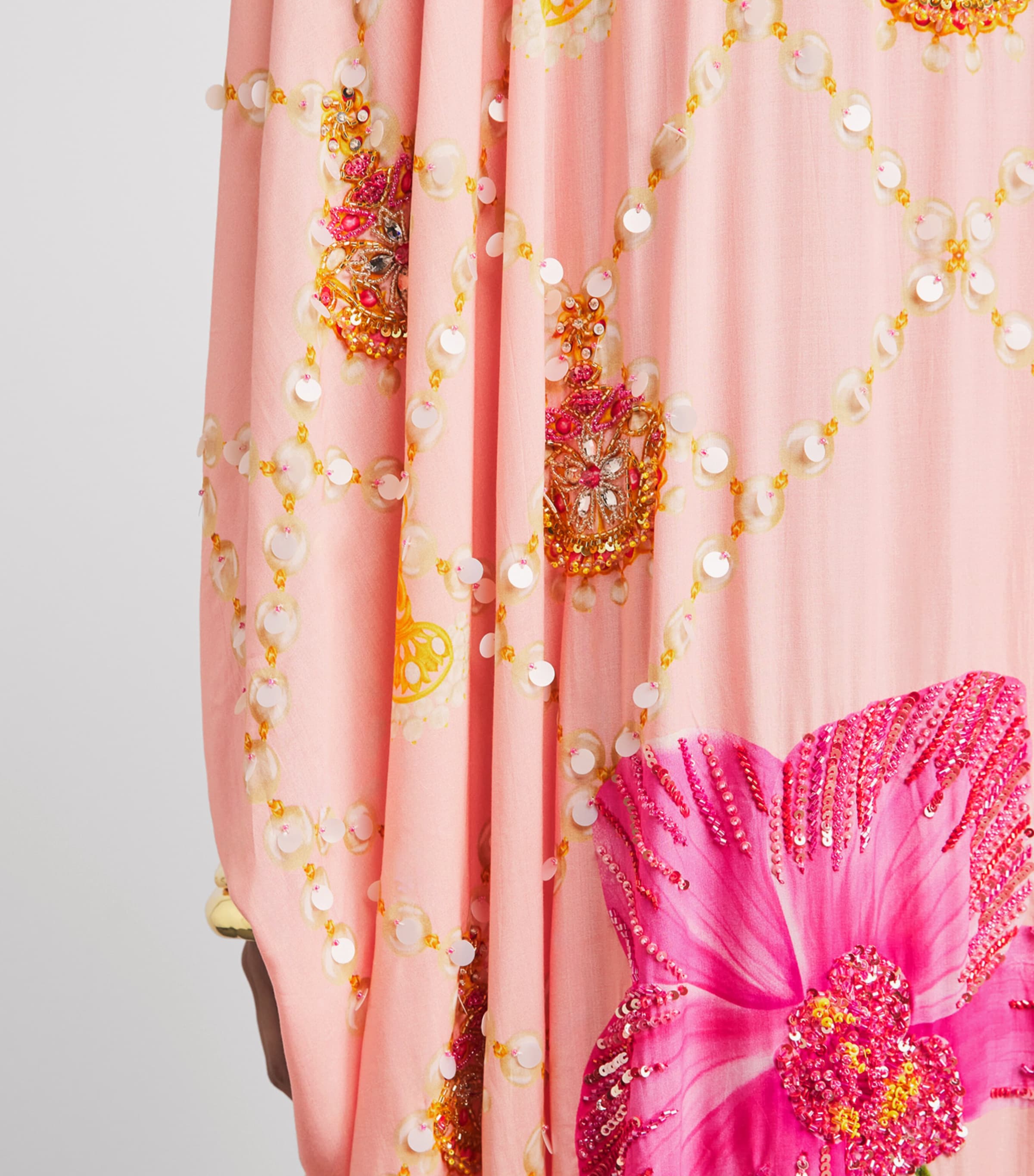 Verandah Womens Embellished Orchard Kaftan Maxi Dress Orchid,jhmka & Pearl Image 5
