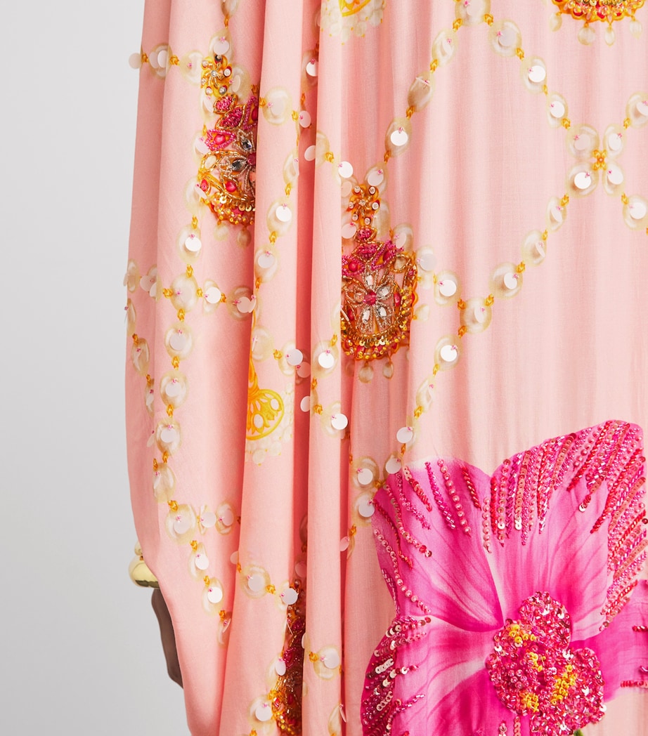 Verandah Womens Embellished Orchard Kaftan Maxi Dress Orchid,jhmka & Pearl Image 5