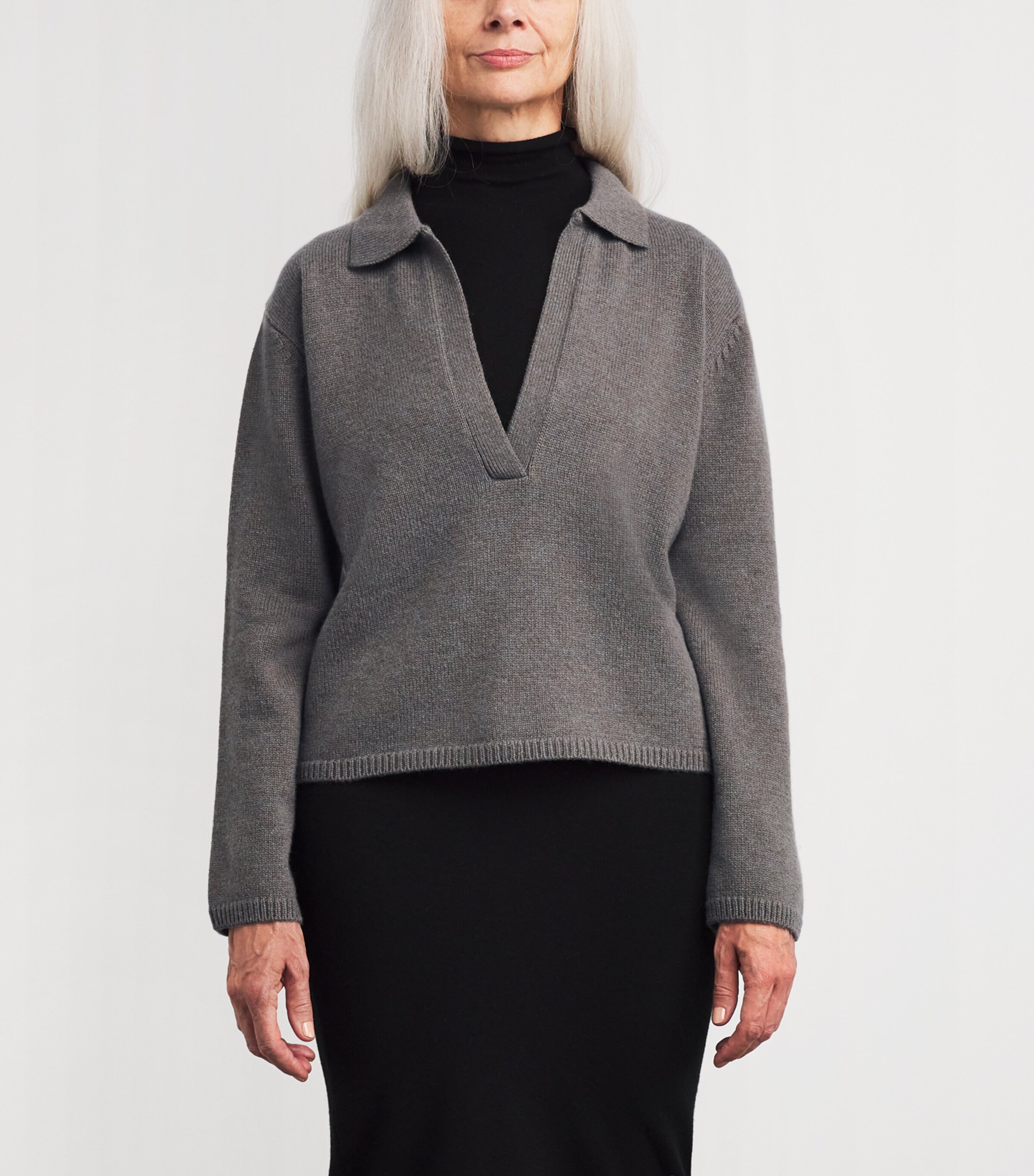 Wool-Cashmere Polo Sweater B3084 Image 3