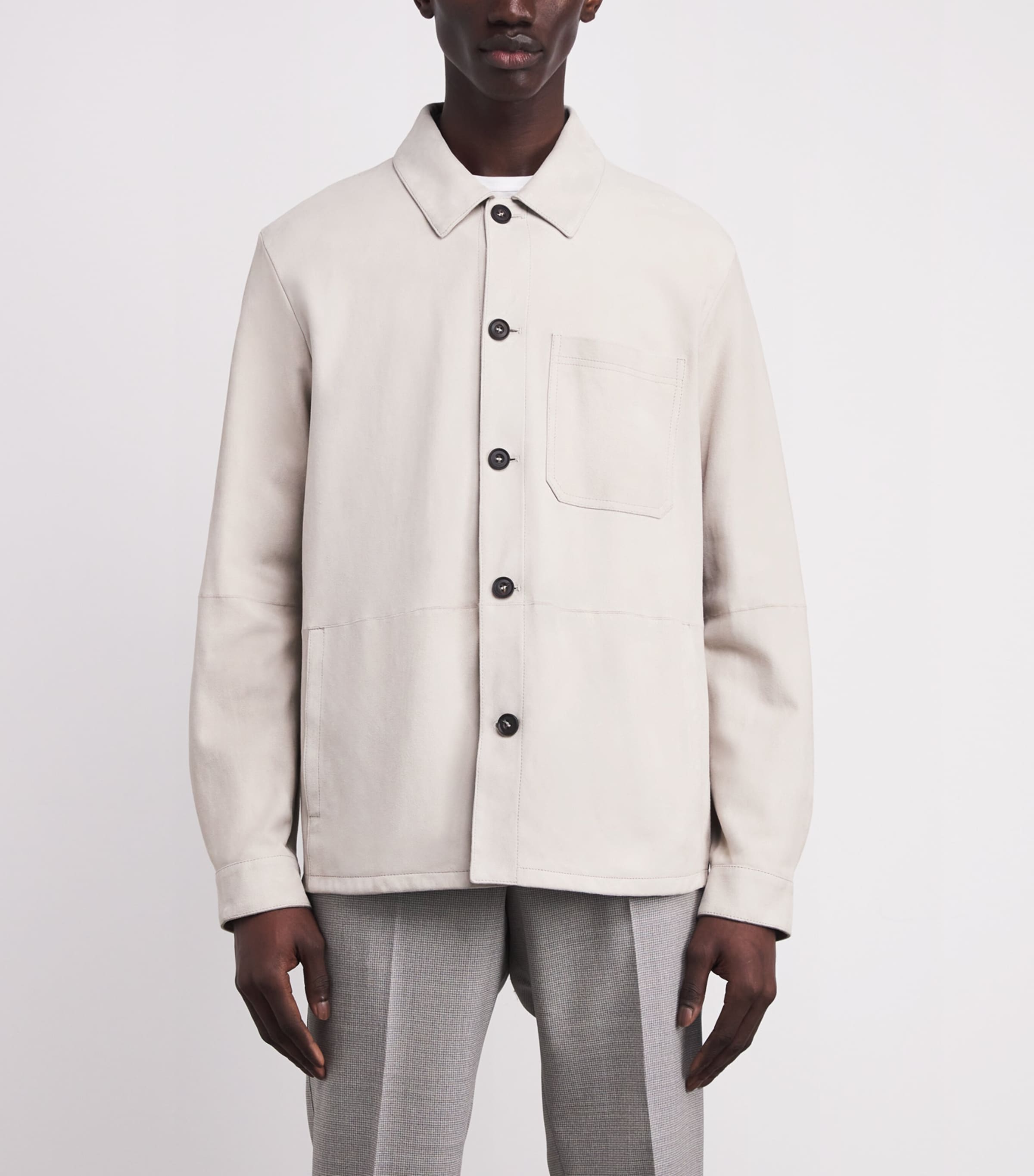 Suede Overshirt 074 ICE WHITE Image 3