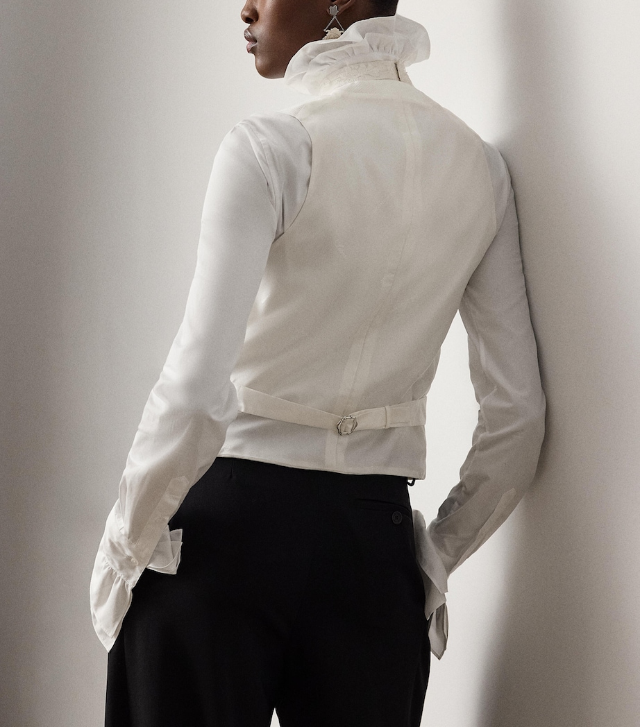 Cotton Piqué Zeke Waistcoat WHITE Image 3