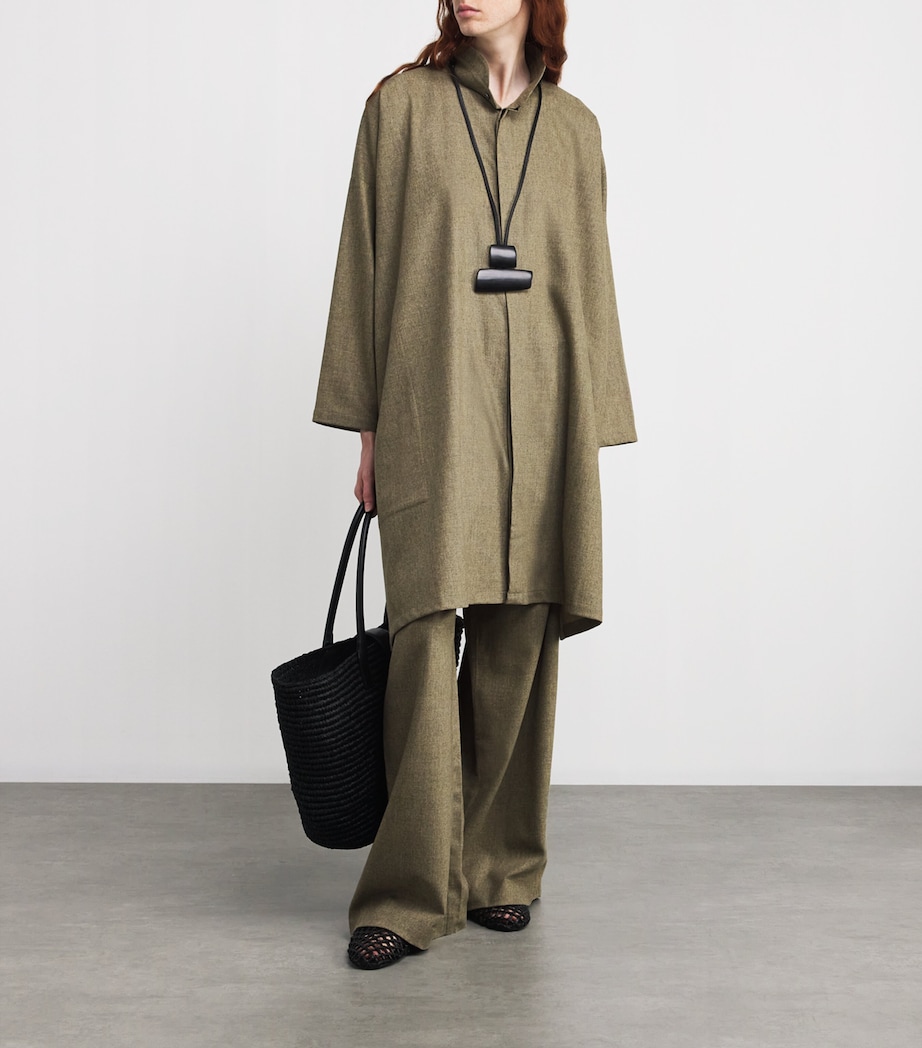 Cashmere-Wool Wide-Leg Trousers GRNSND Image 2