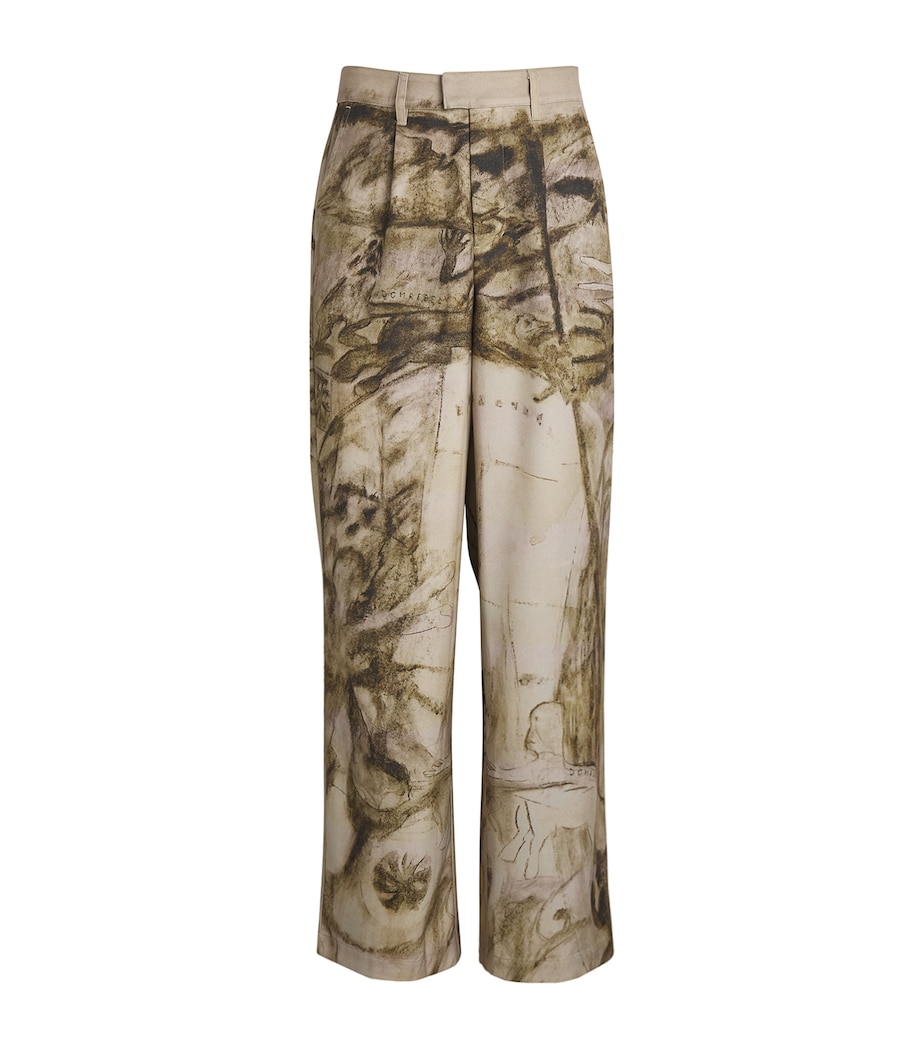 Beige Twill Printed Rejoice Trousers - Image 1