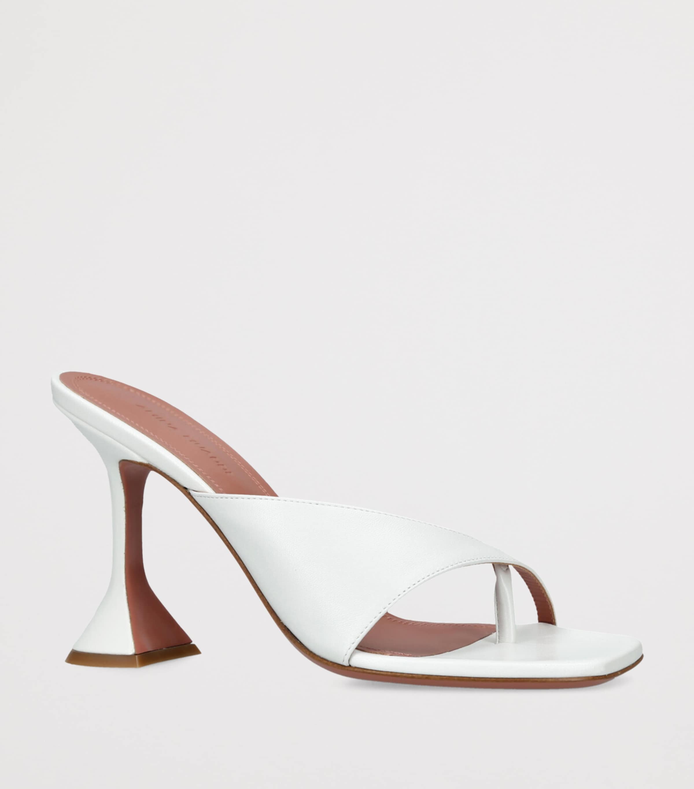Leather Shiona Heeled Mules 95 WHITE Image 3