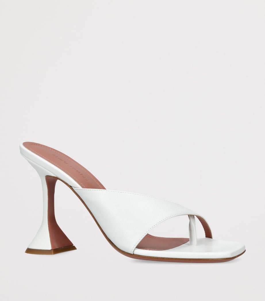 Leather Shiona Heeled Mules 95 WHITE Image 3